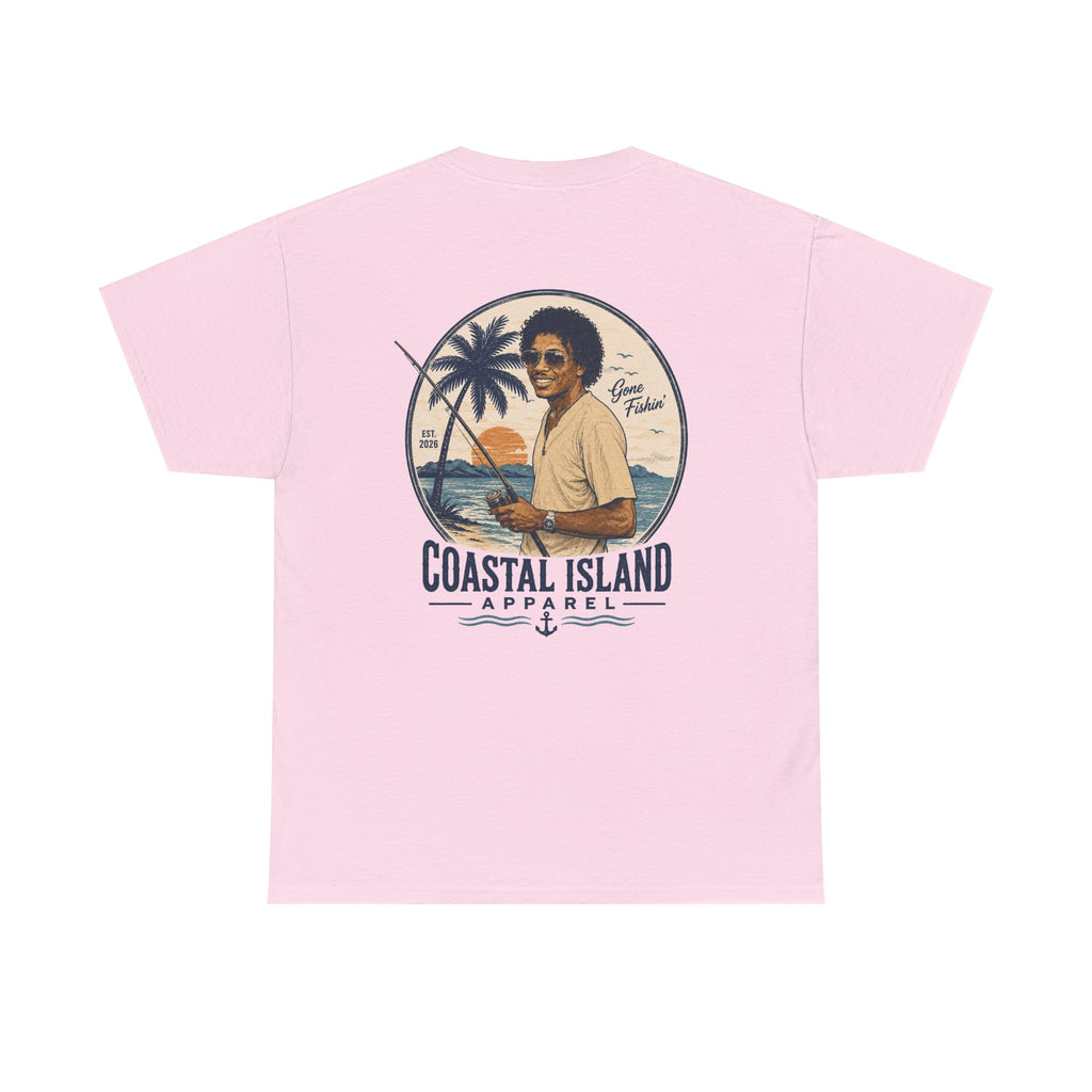 Coastal Island Tee — Vintage Sunset Palm Graphic T-Shirt