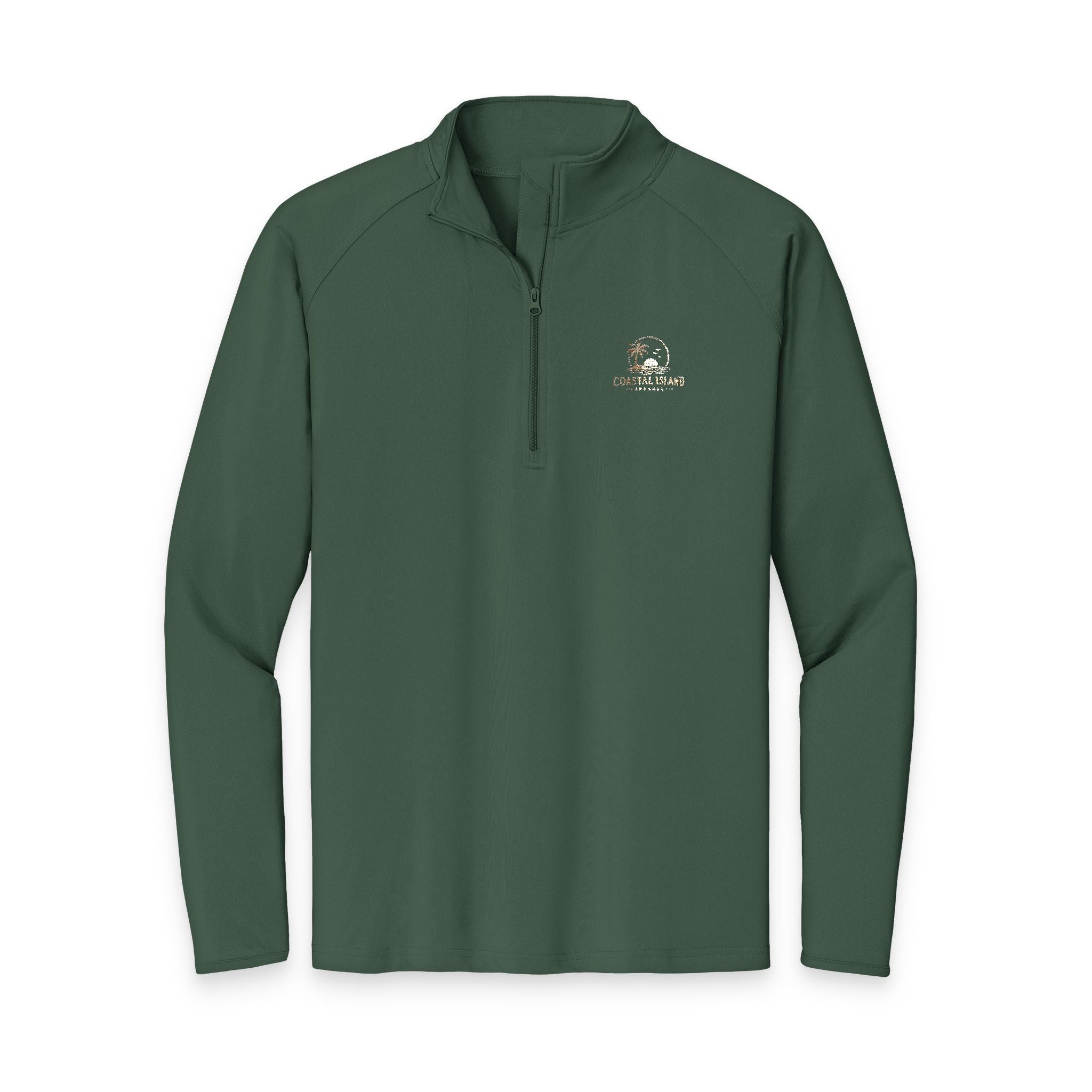 Men's Embroidered Quarter-Zip Pullover — Performance Sport-Wick