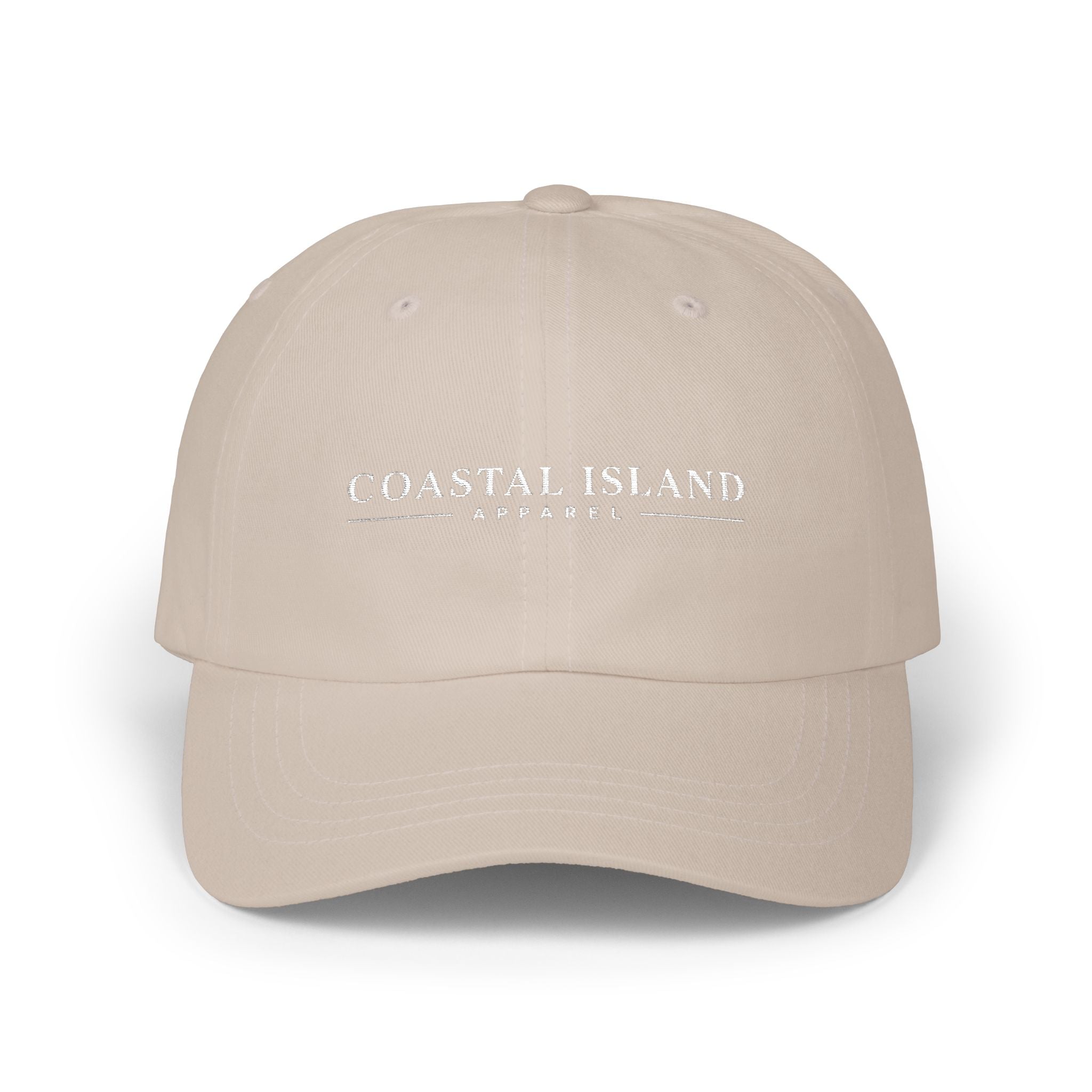 Coastal Island Apparel embroidered logo Dad Cap | white baseball hat
