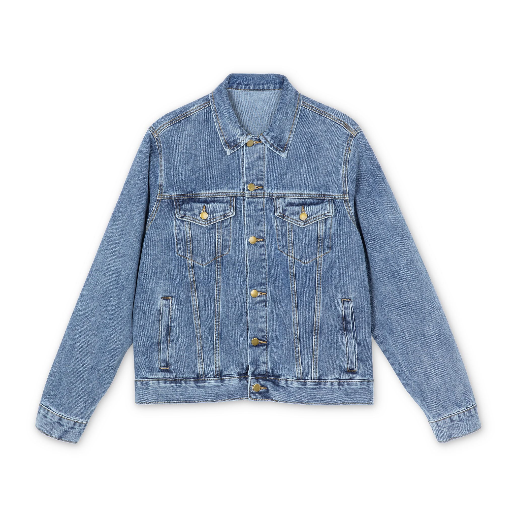 Coastal Island Denim Jacket — Vintage Car & Palm Beach Graphic