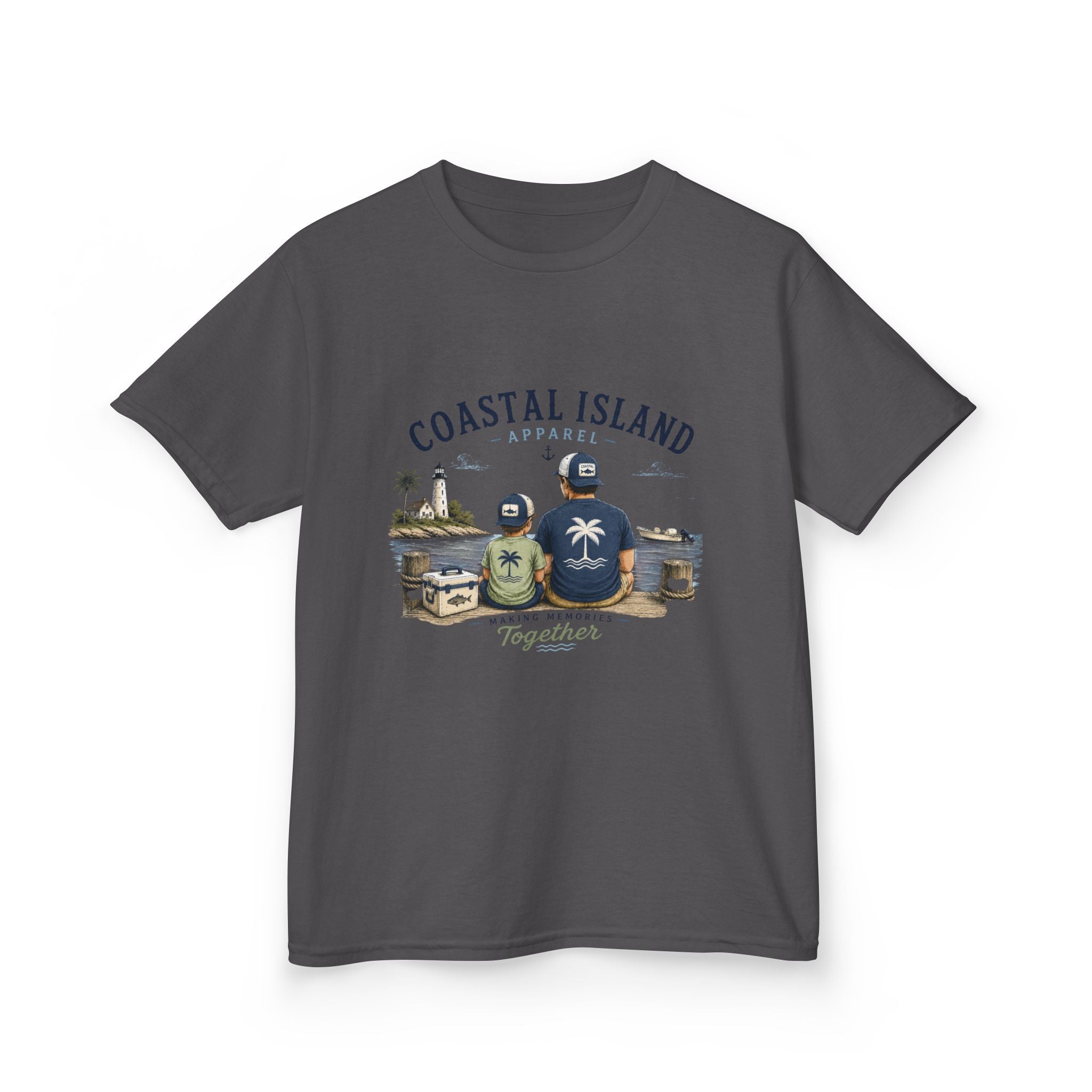 Kids Tee — "Coastal Island" Dad and Son Beach Graphic