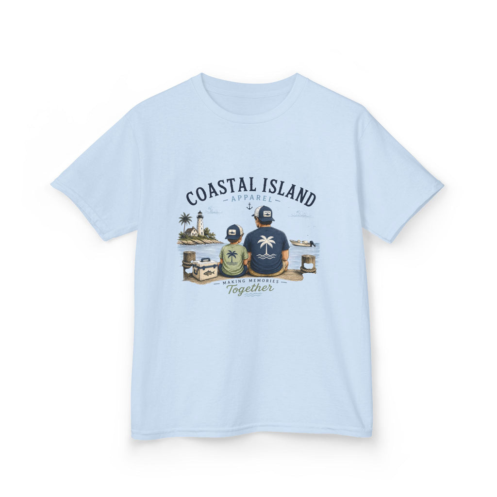 Kids Tee — "Coastal Island" Dad and Son Beach Graphic