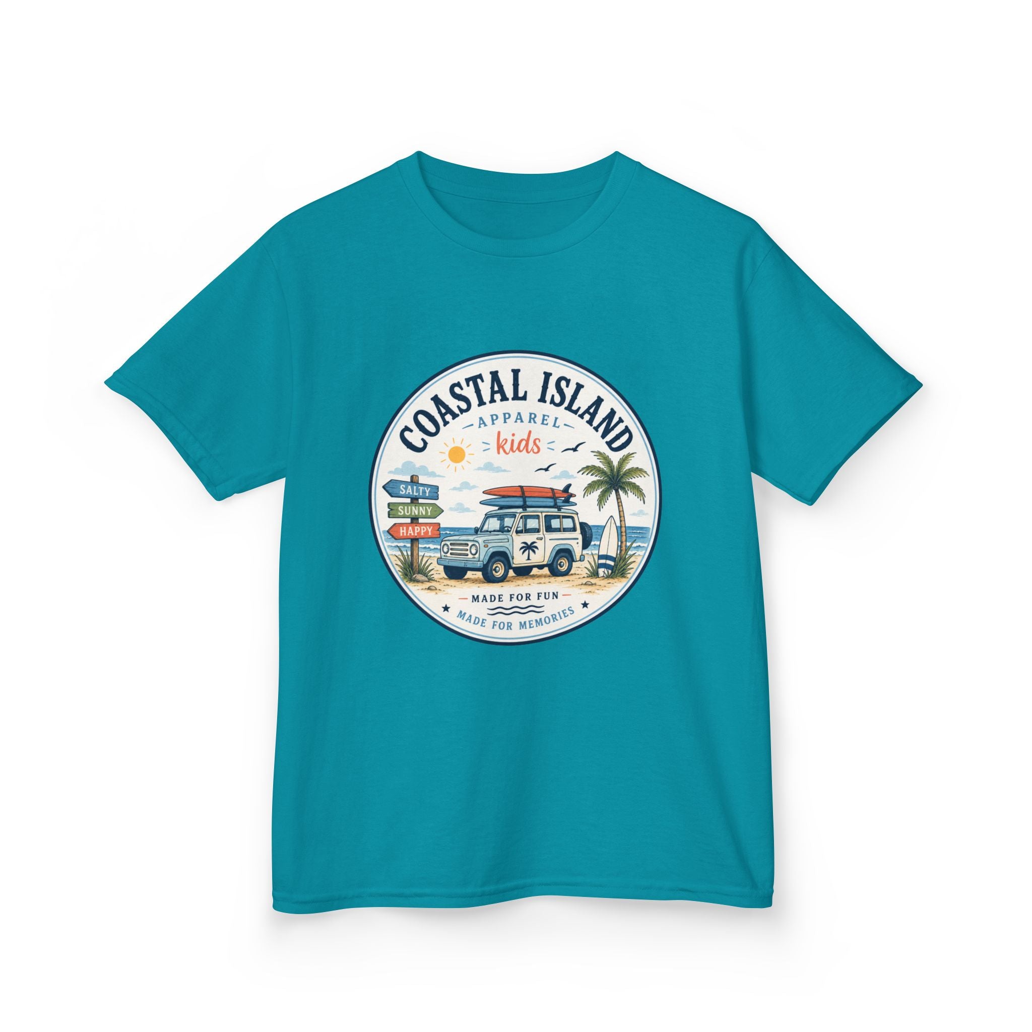 Coastal Island Kids Tee — Vintage Beach Surf Van Graphic