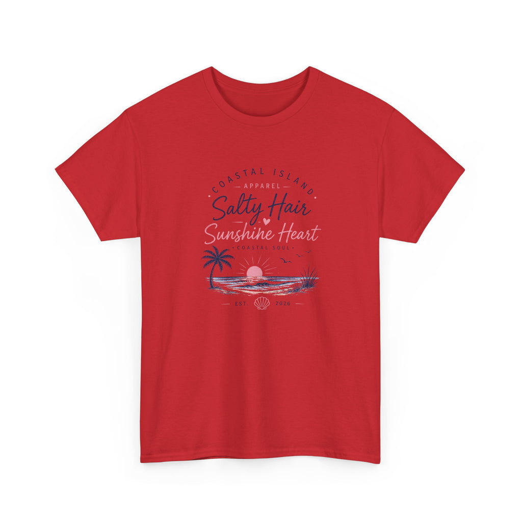 Coastal 'Salty Hair, Sunshine Heart' Women's Beach T‑Shirt