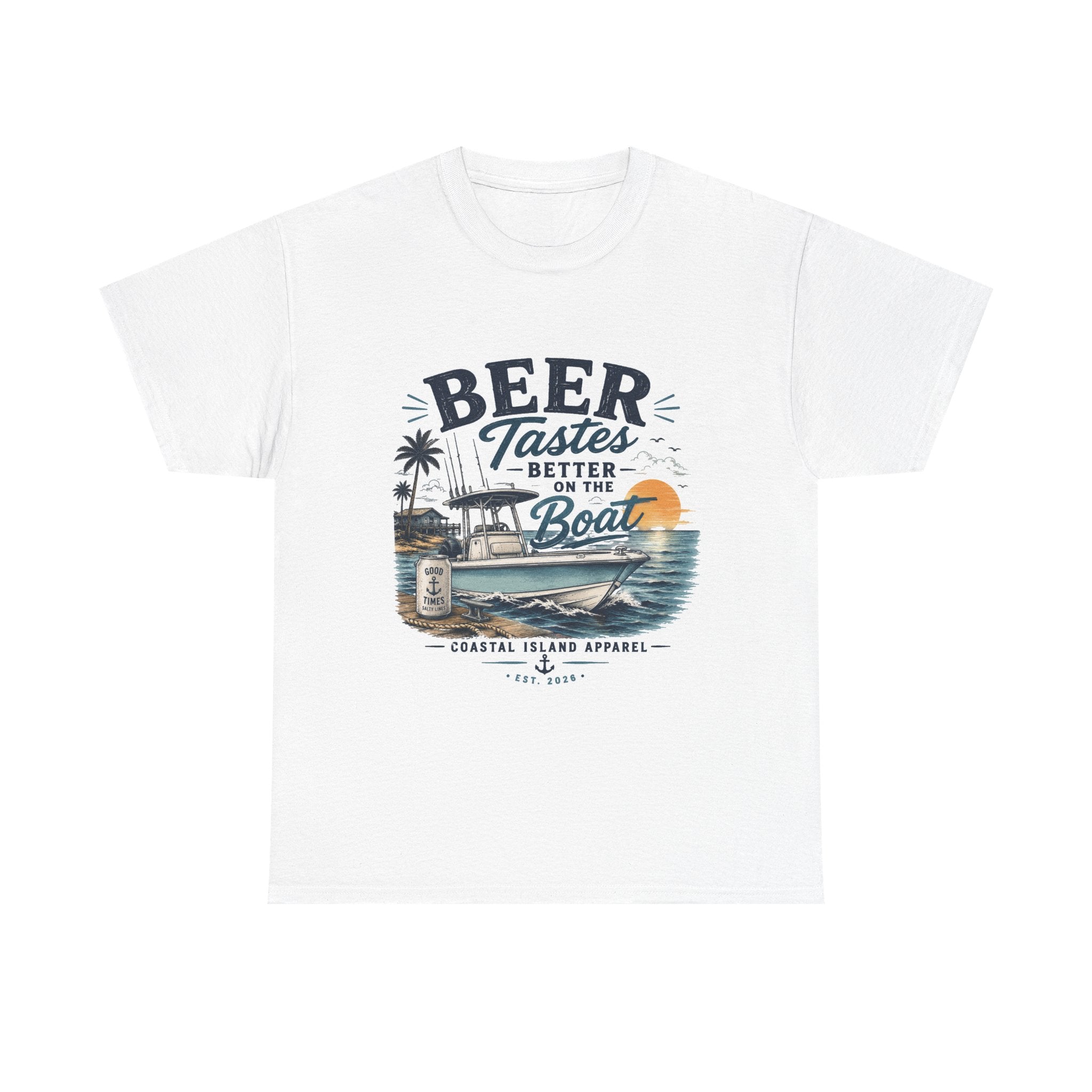Beer Tastes Better on the Boat T-Shirt — Coastal Fishing Boating Tee