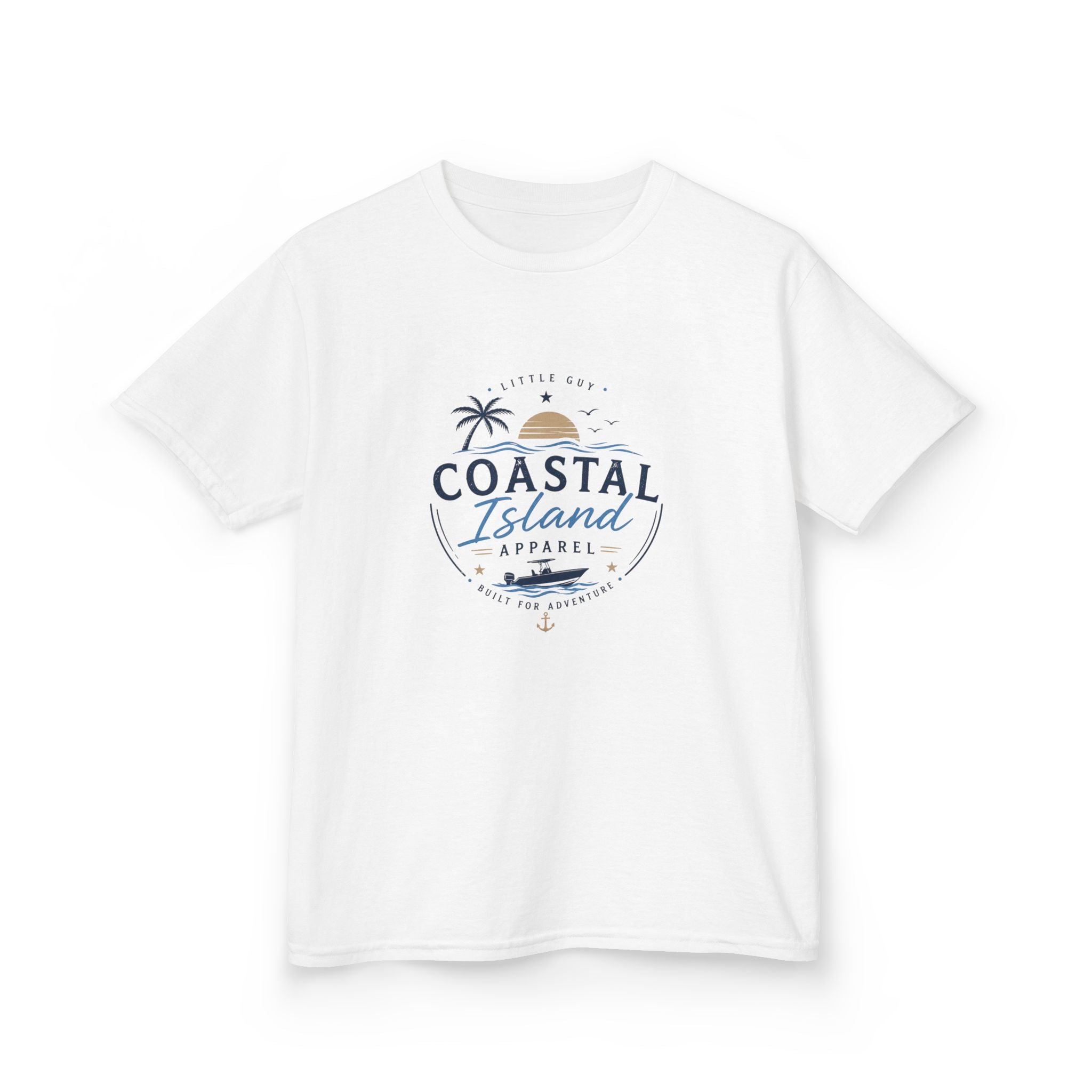 Kids Coastal Island T-Shirt — Beach Palm Tree Tee