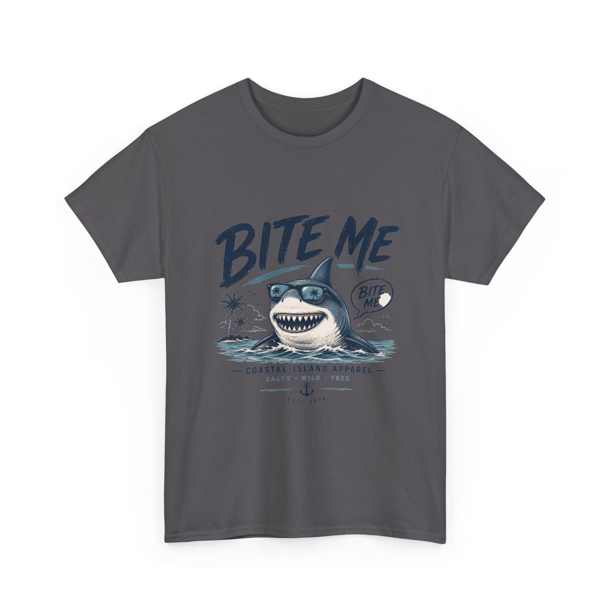 Bite Me Shark Tee — Coastal Island Graphic T-Shirt