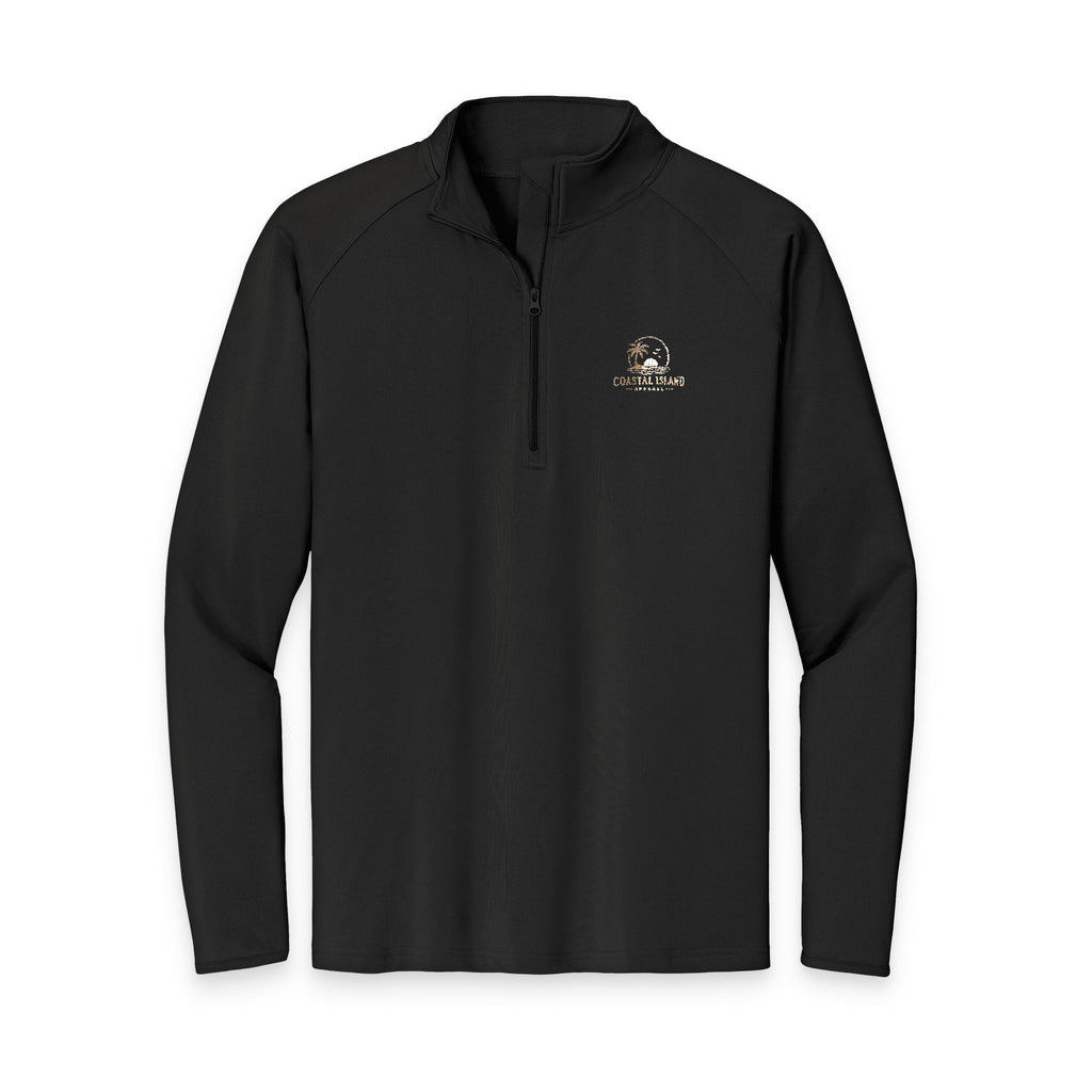 Men's Embroidered Quarter-Zip Pullover — Performance Sport-Wick