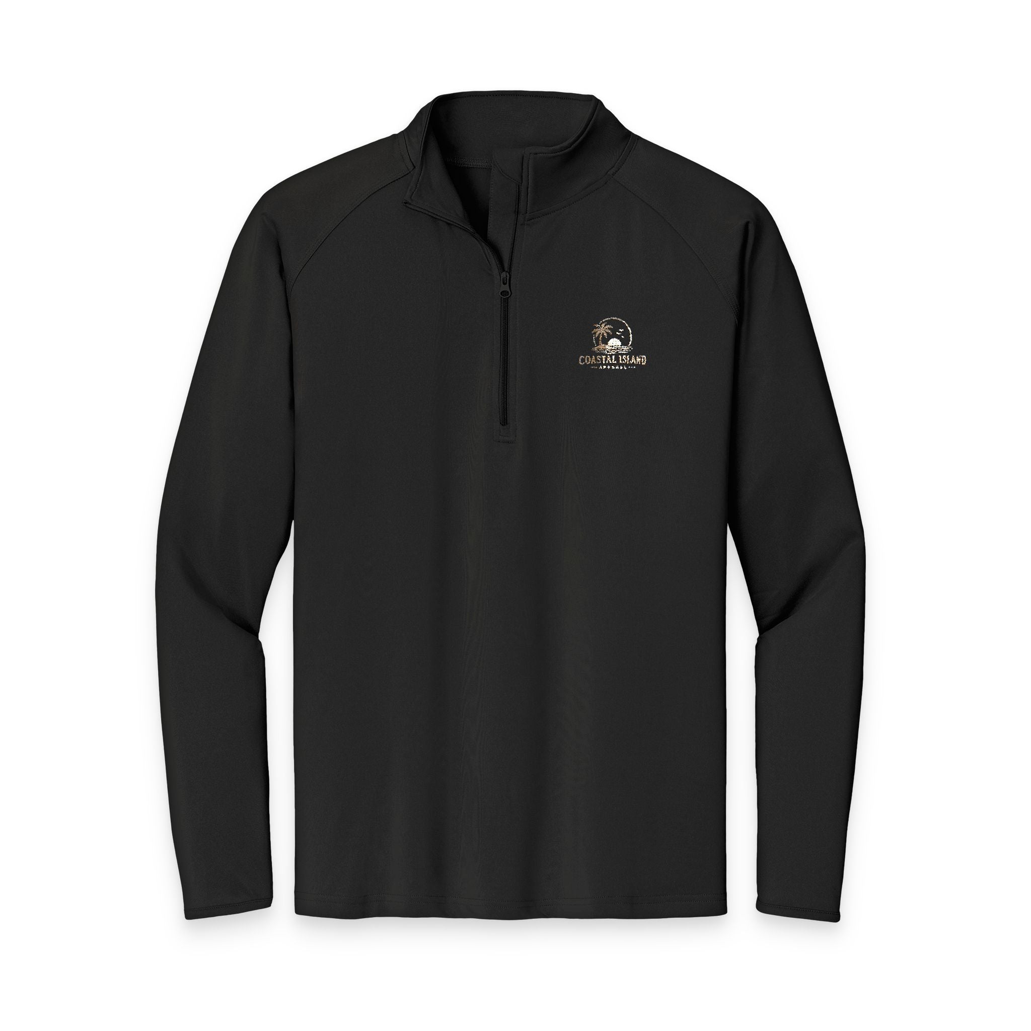 Men's Embroidered Quarter-Zip Pullover — Performance Sport-Wick