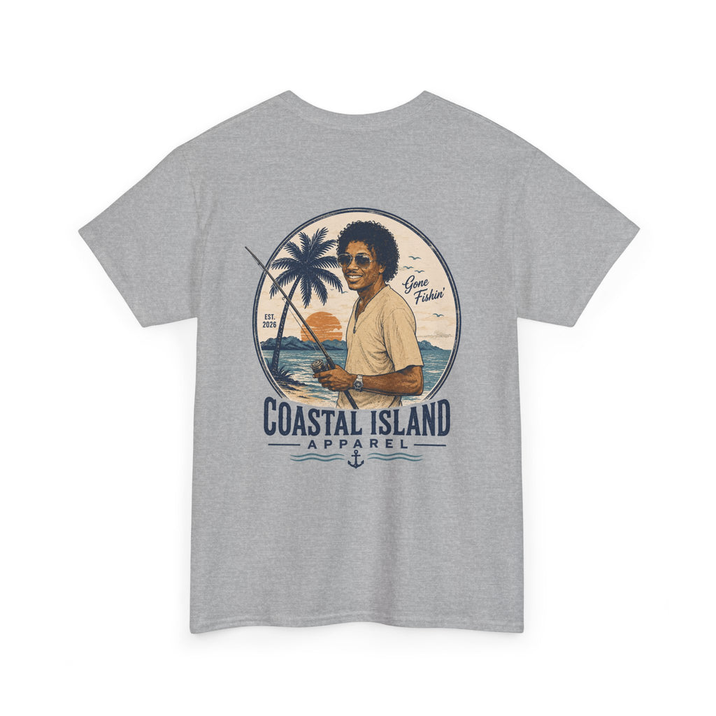 Coastal Island Tee — Vintage Sunset Palm Graphic T-Shirt