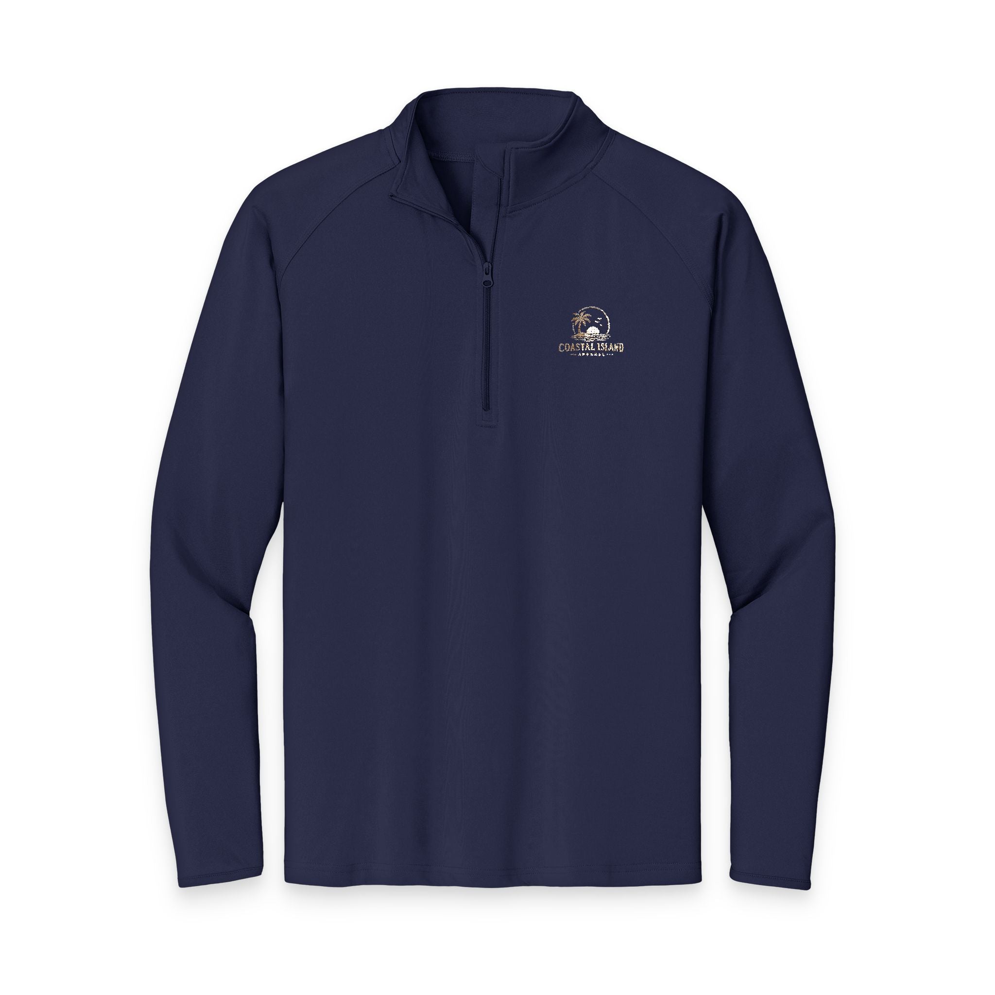 Men's Embroidered Quarter-Zip Pullover — Performance Sport-Wick