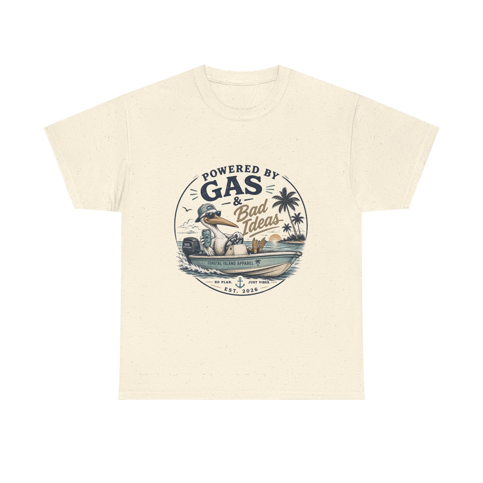 Gas & Bad Ideas Boat T‑Shirt — Funny Fishing Beach Tee