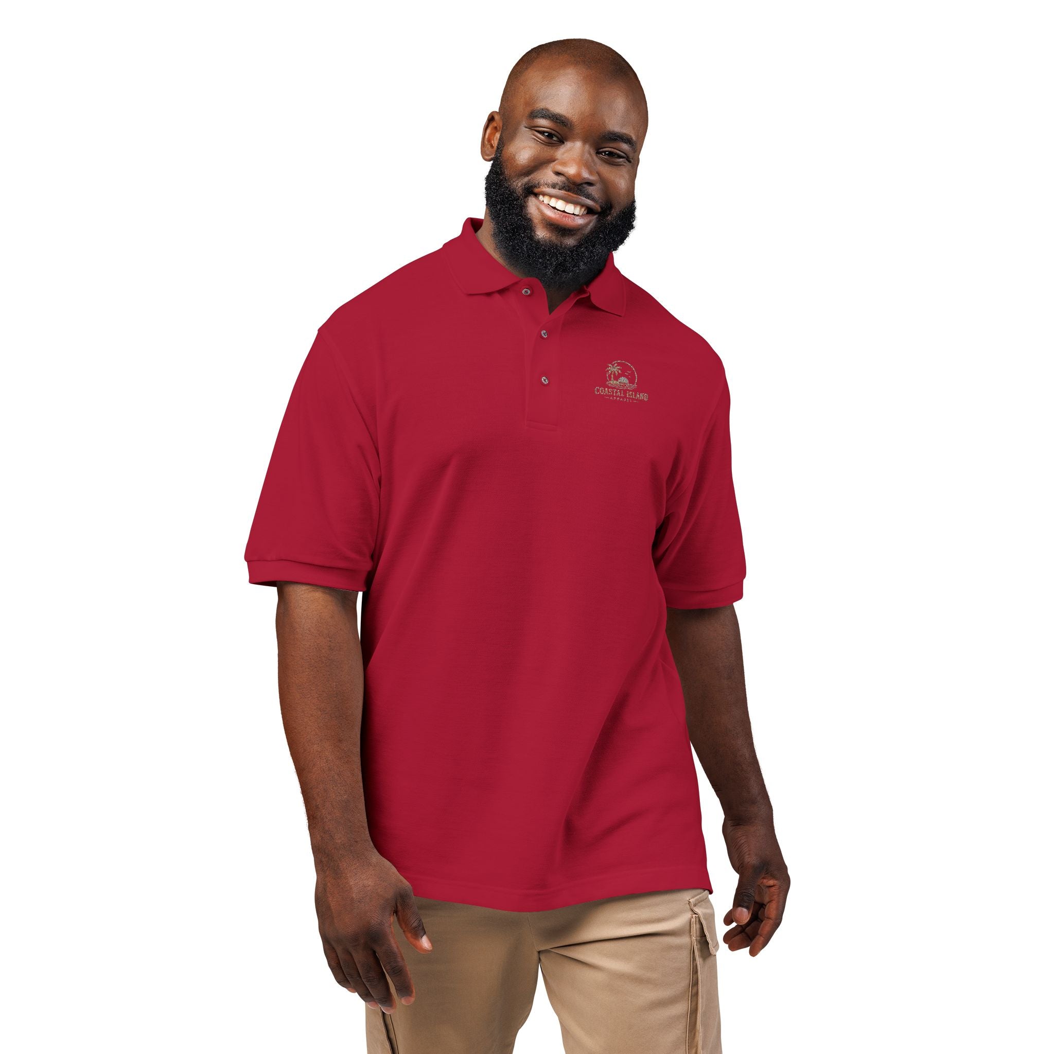 Embroidered Floral Polo Shirt — Subtle Chest Bloom Logo