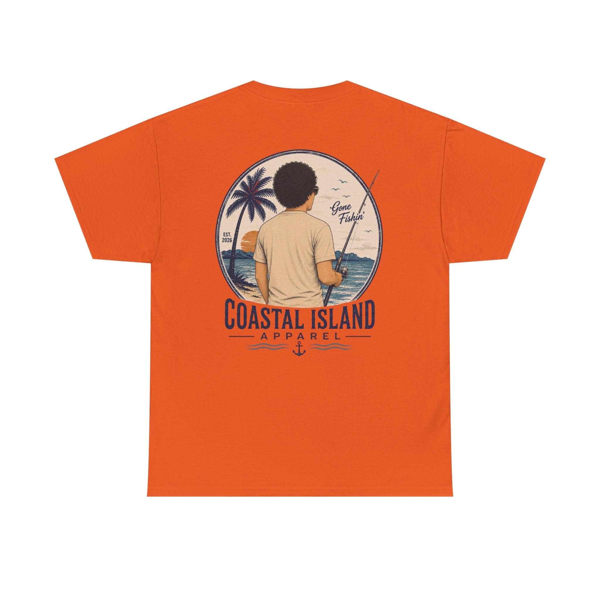 Unisex Heavy Cotton Tee- Guy Fishing