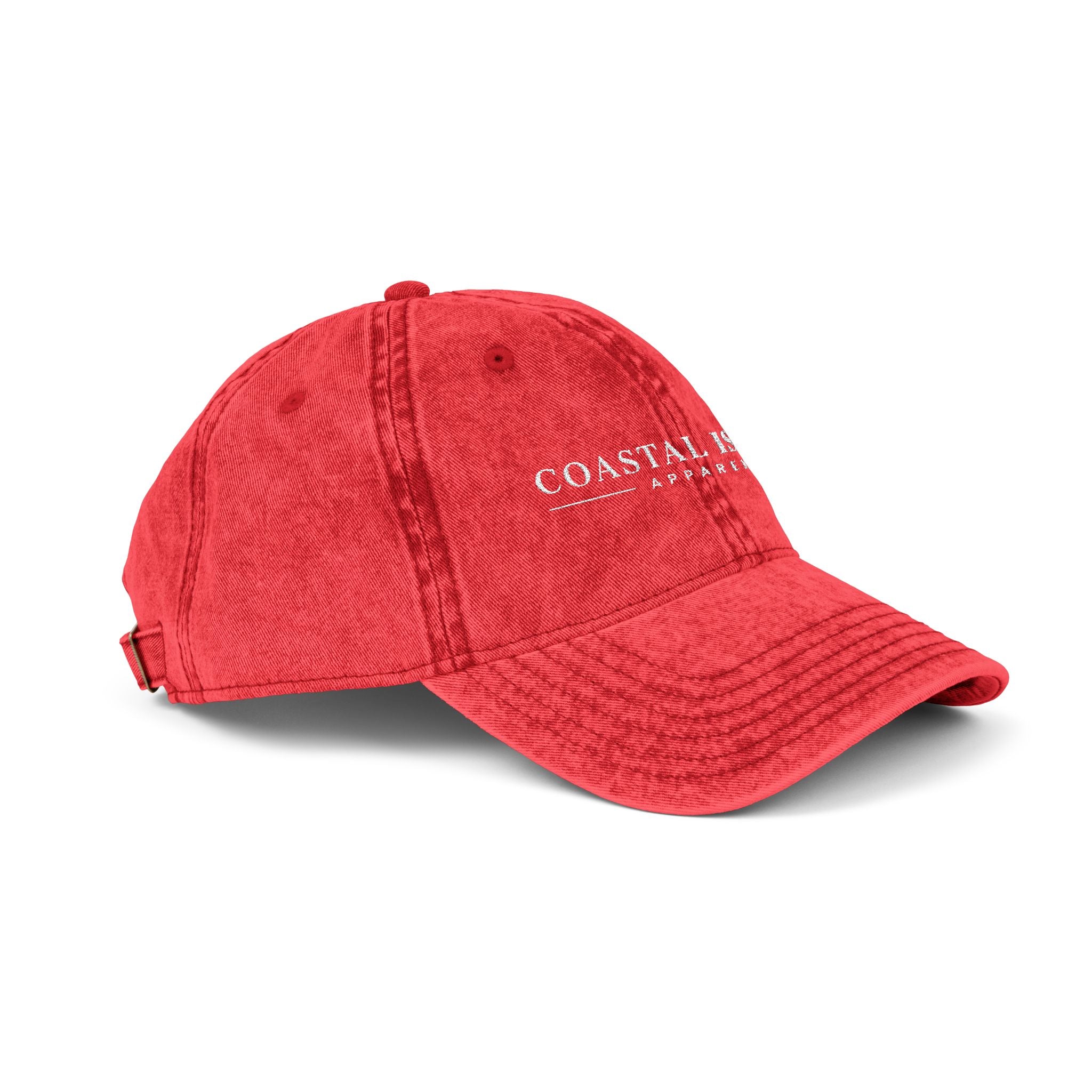 Vintage Embroidered Cap — "Coastal Island" Washed Dad Hat