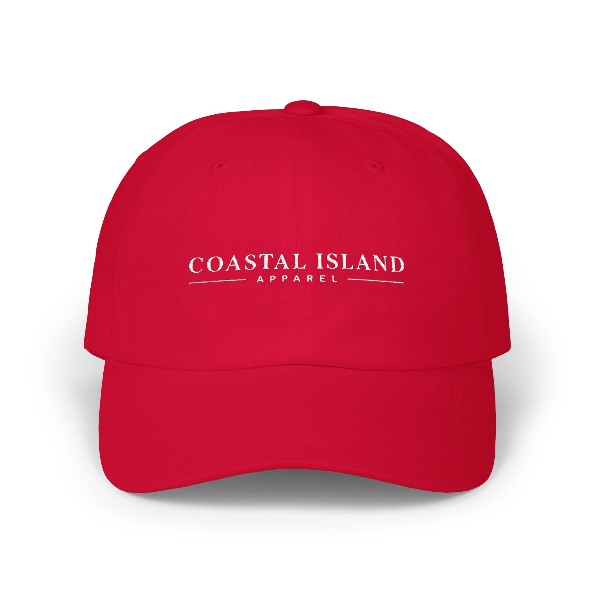 Coastal Island Apparel embroidered logo Dad Cap | white baseball hat