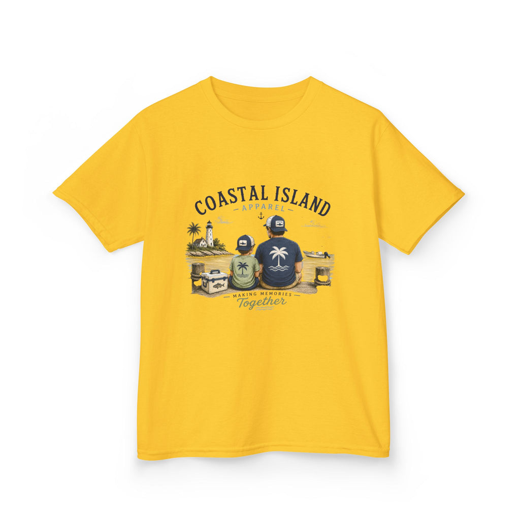 Kids Tee — "Coastal Island" Dad and Son Beach Graphic