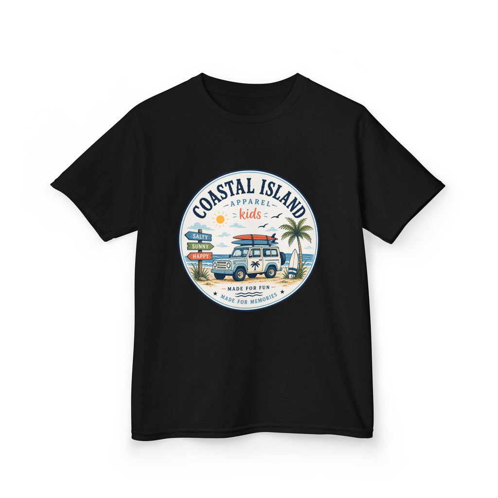 Coastal Island Kids Tee — Vintage Beach Surf Van Graphic