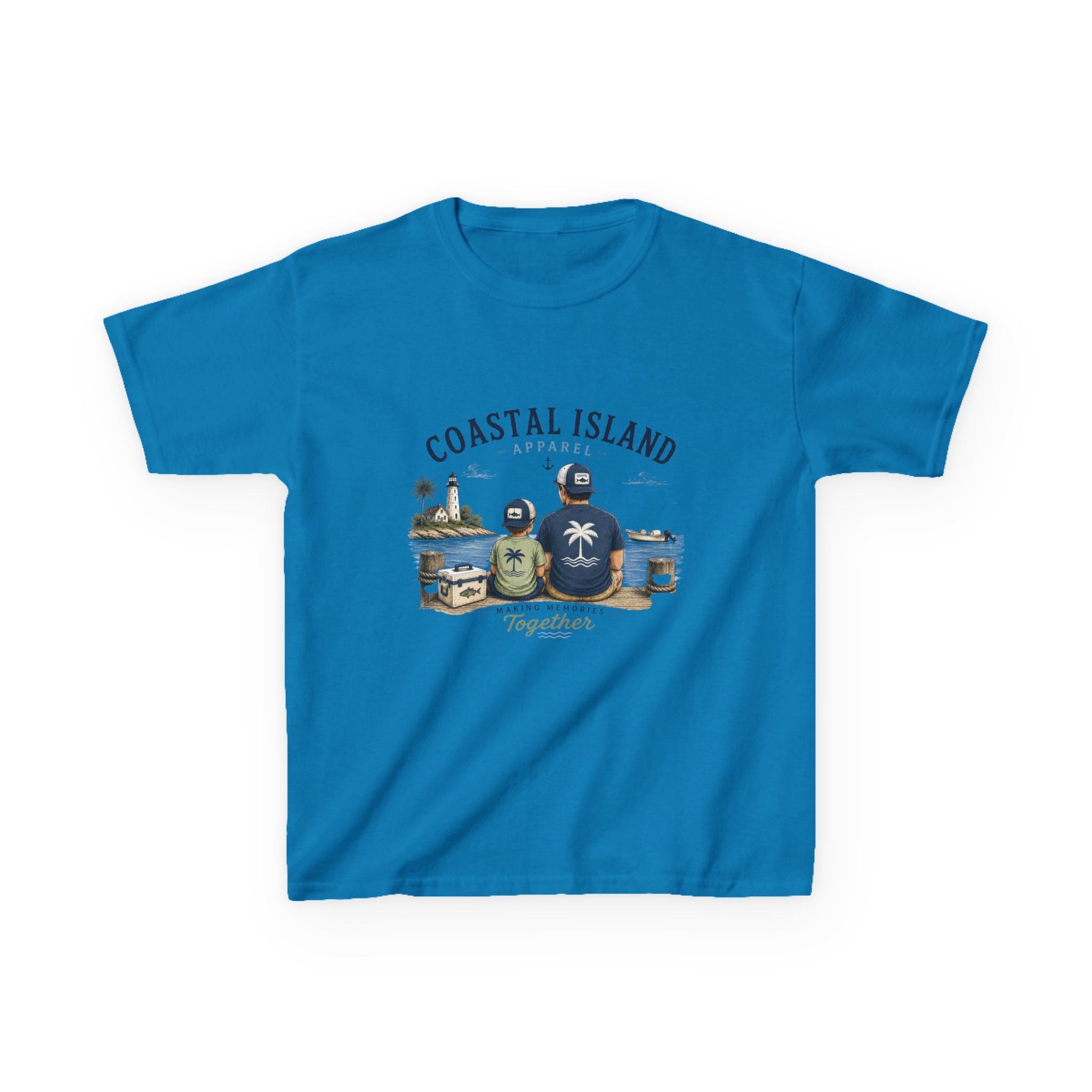 Kids Tee — "Coastal Island" Dad and Son Beach Graphic