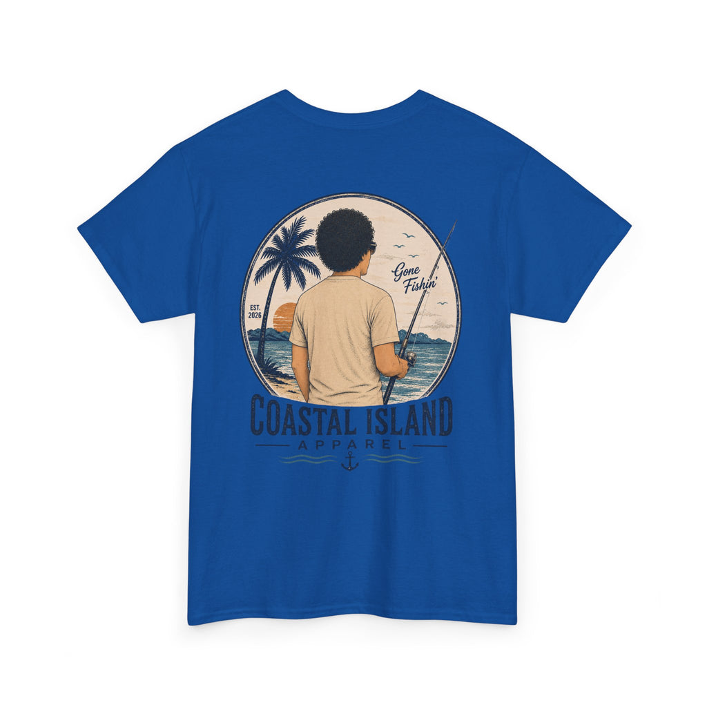 Unisex Heavy Cotton Tee- Guy Fishing