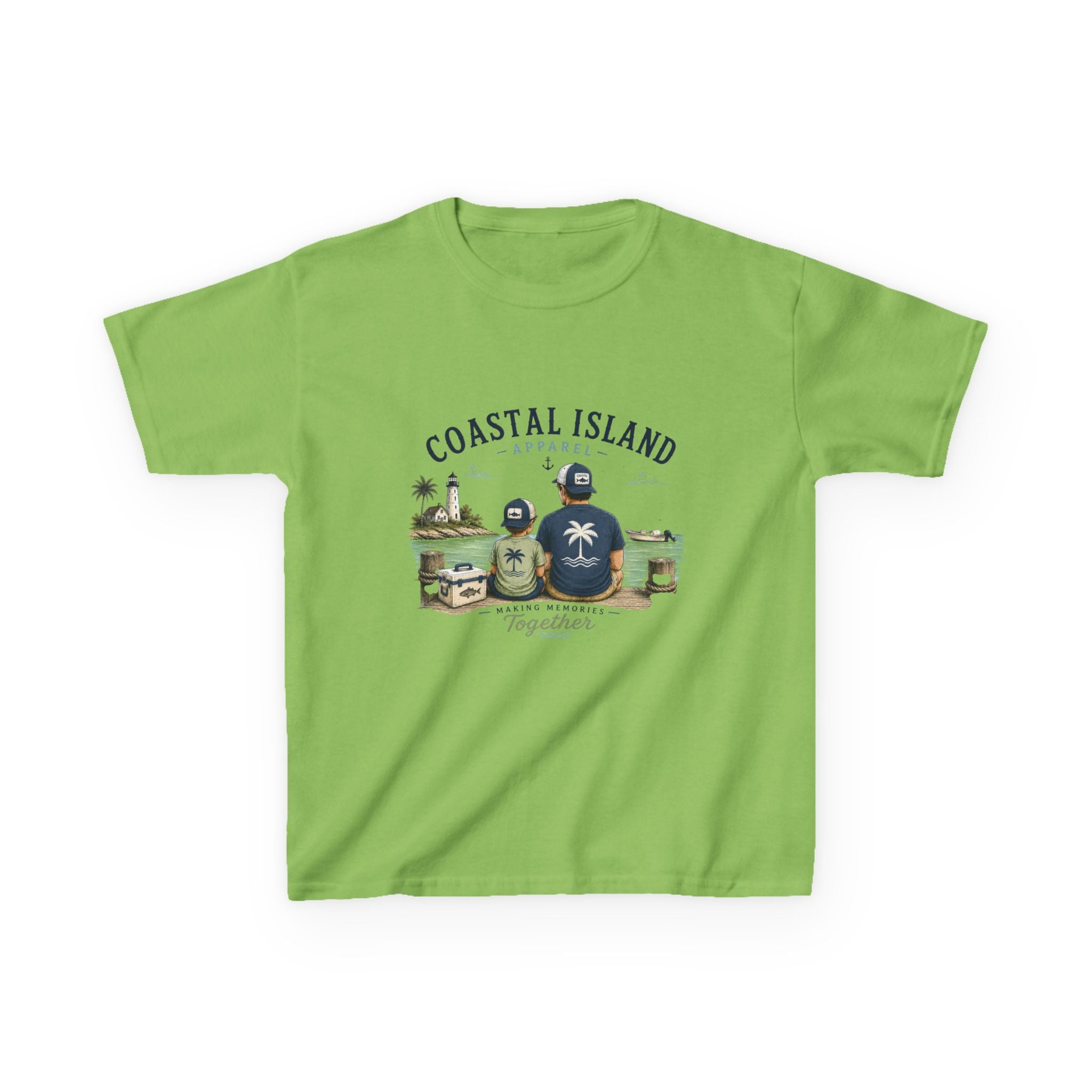 Kids Tee — "Coastal Island" Dad and Son Beach Graphic