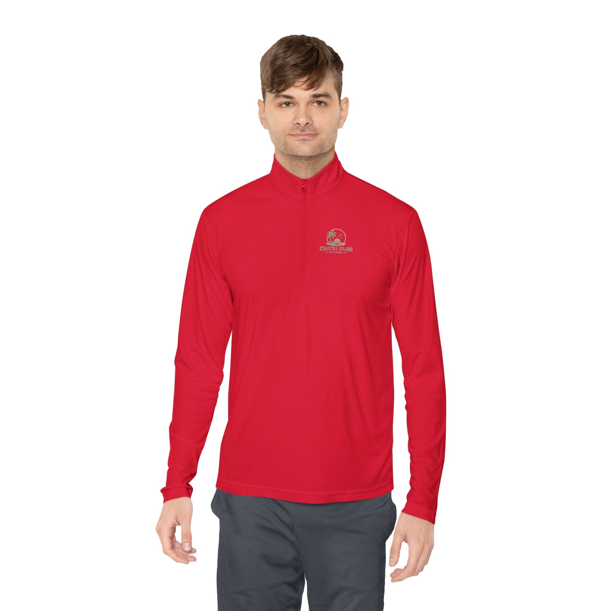 Retro Camper Logo Quarter-Zip Pullover | Small Chest Emblem