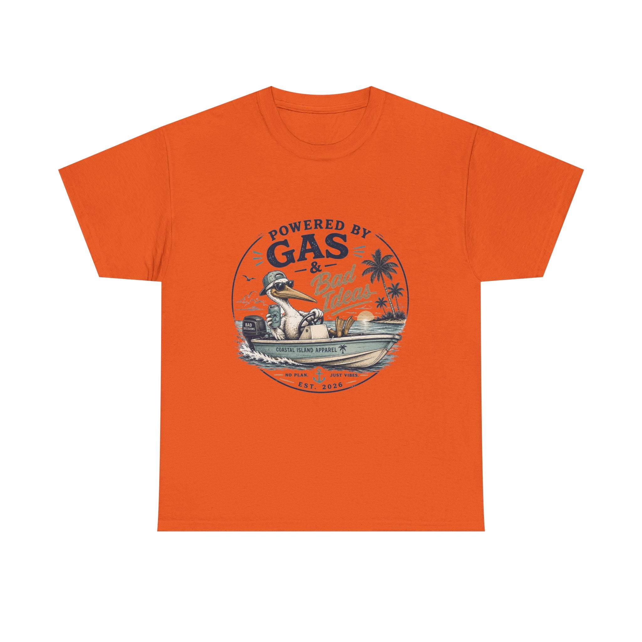 Gas & Bad Ideas Boat T‑Shirt — Funny Fishing Beach Tee