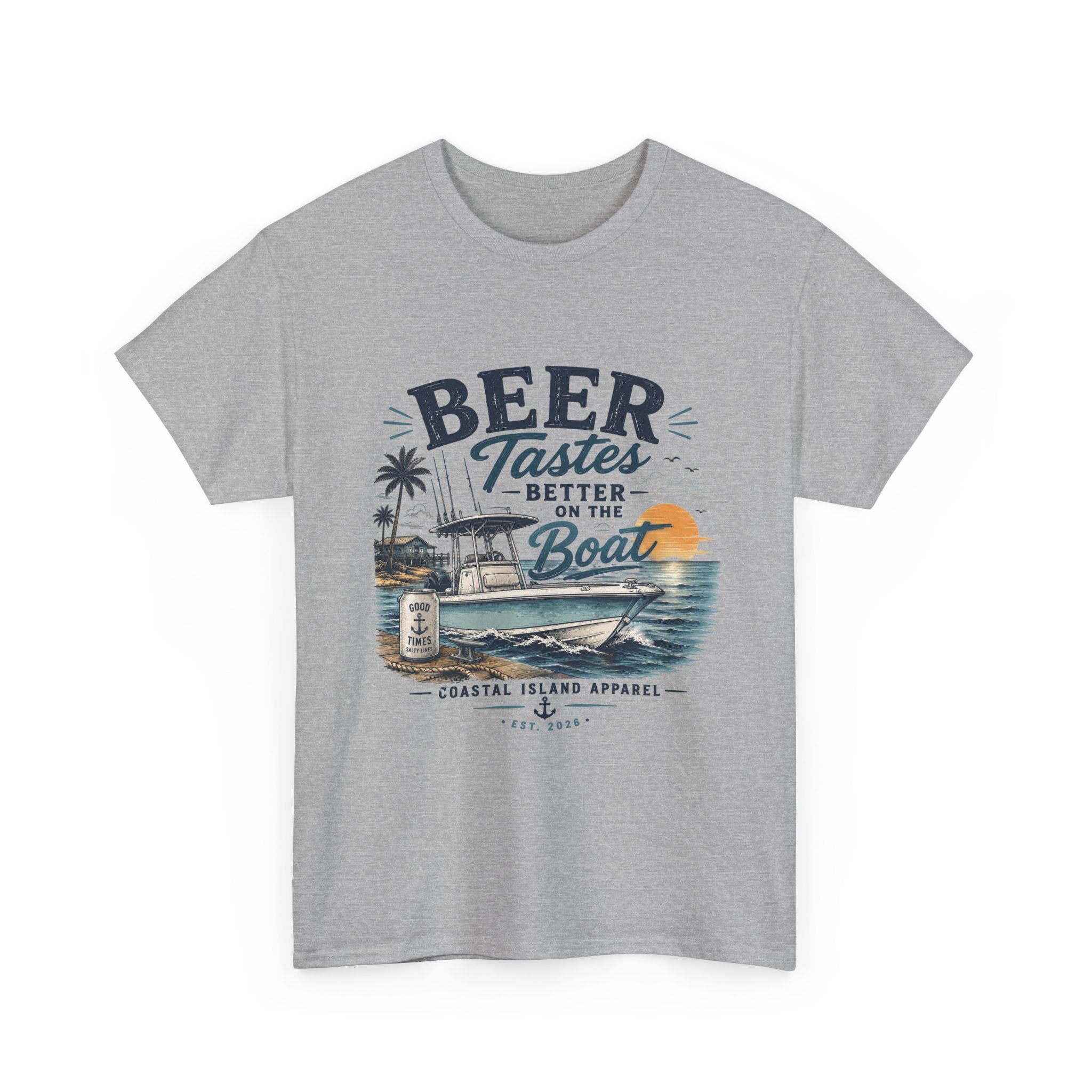 Beer Tastes Better on the Boat T-Shirt — Coastal Fishing Boating Tee