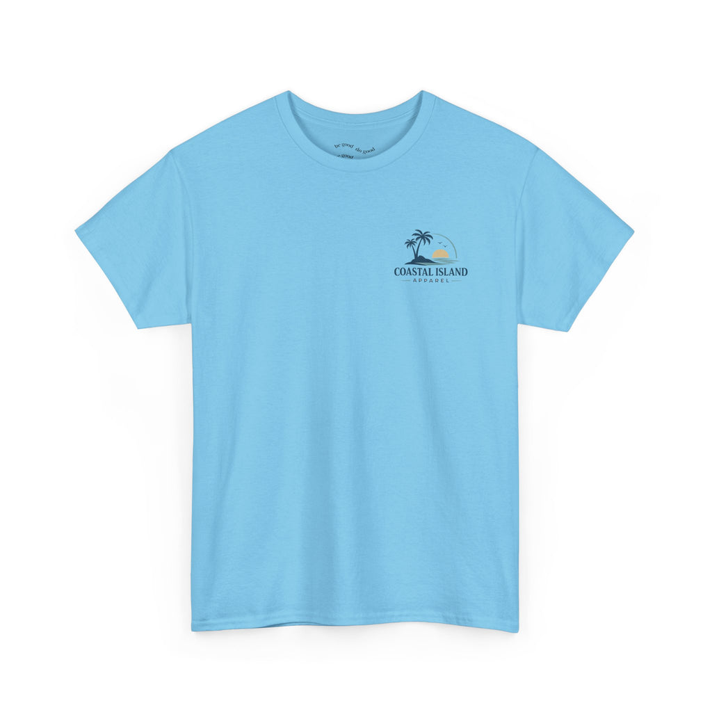 Coastal Island Sunset Beach T-Shirt | Palm Tree Ocean Graphic Tee