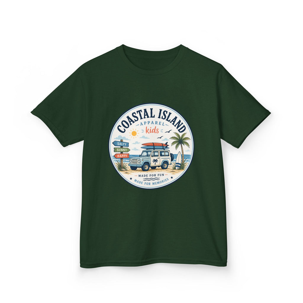 Coastal Island Kids Tee — Vintage Beach Surf Van Graphic