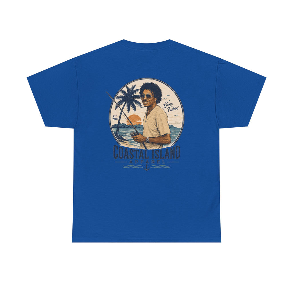 Coastal Island Tee — Vintage Sunset Palm Graphic T-Shirt