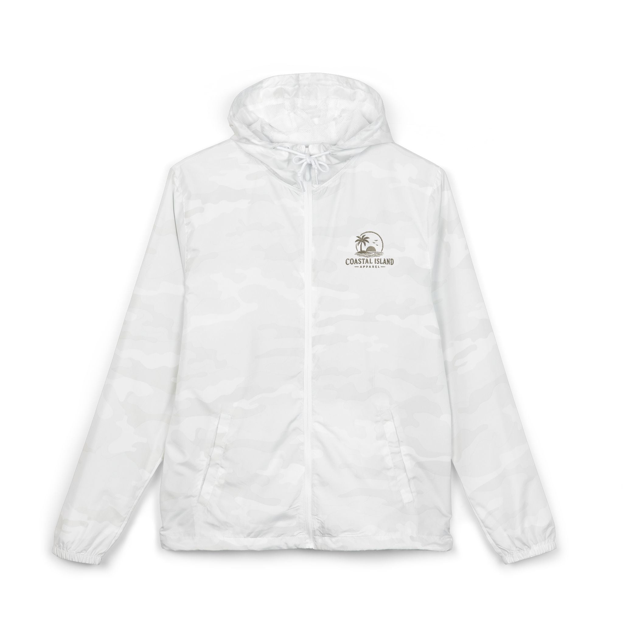 Windbreaker Jacket — "Catch the Wave" Palm Logo Lightweight Hooded Windbreaker