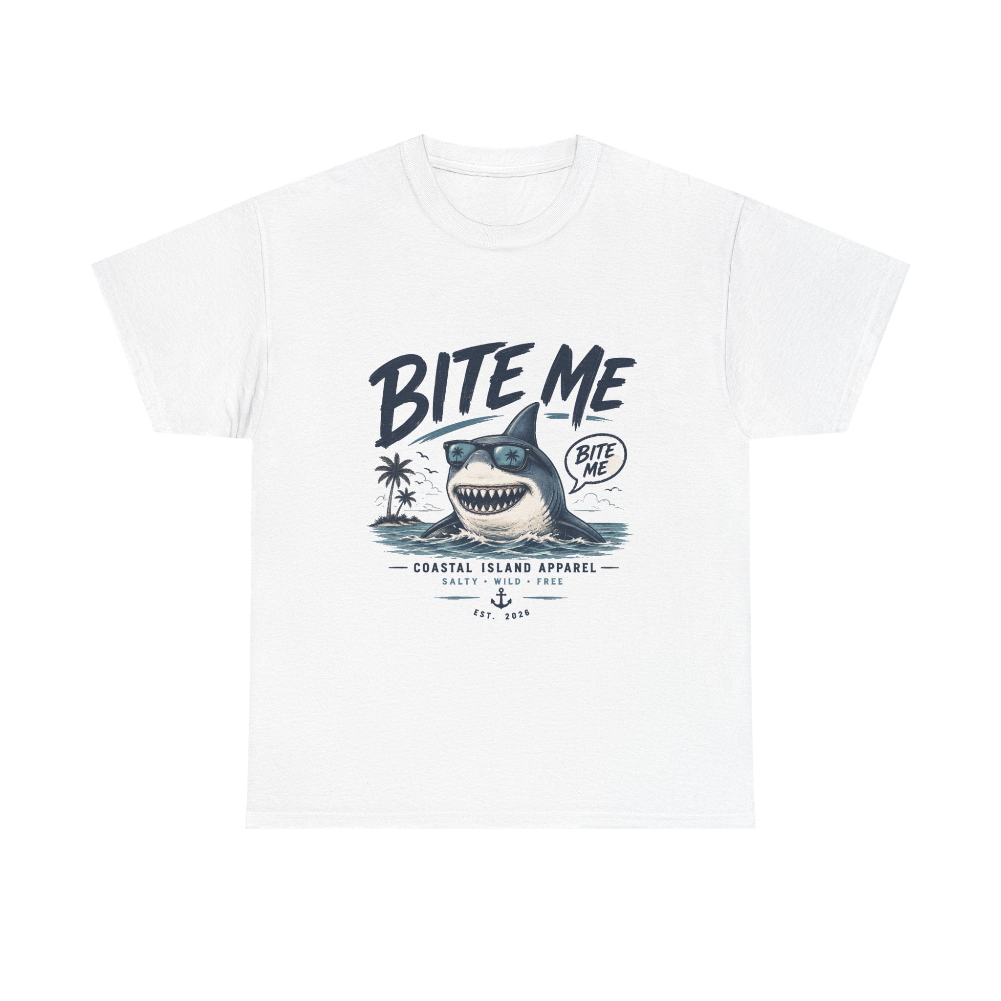 Bite Me Shark Tee — Coastal Island Graphic T-Shirt