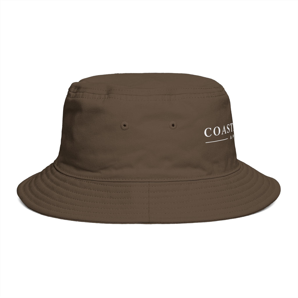 Coastal Island Apparel Bucket Hat - Brown Embroidered Beach Sun Hat