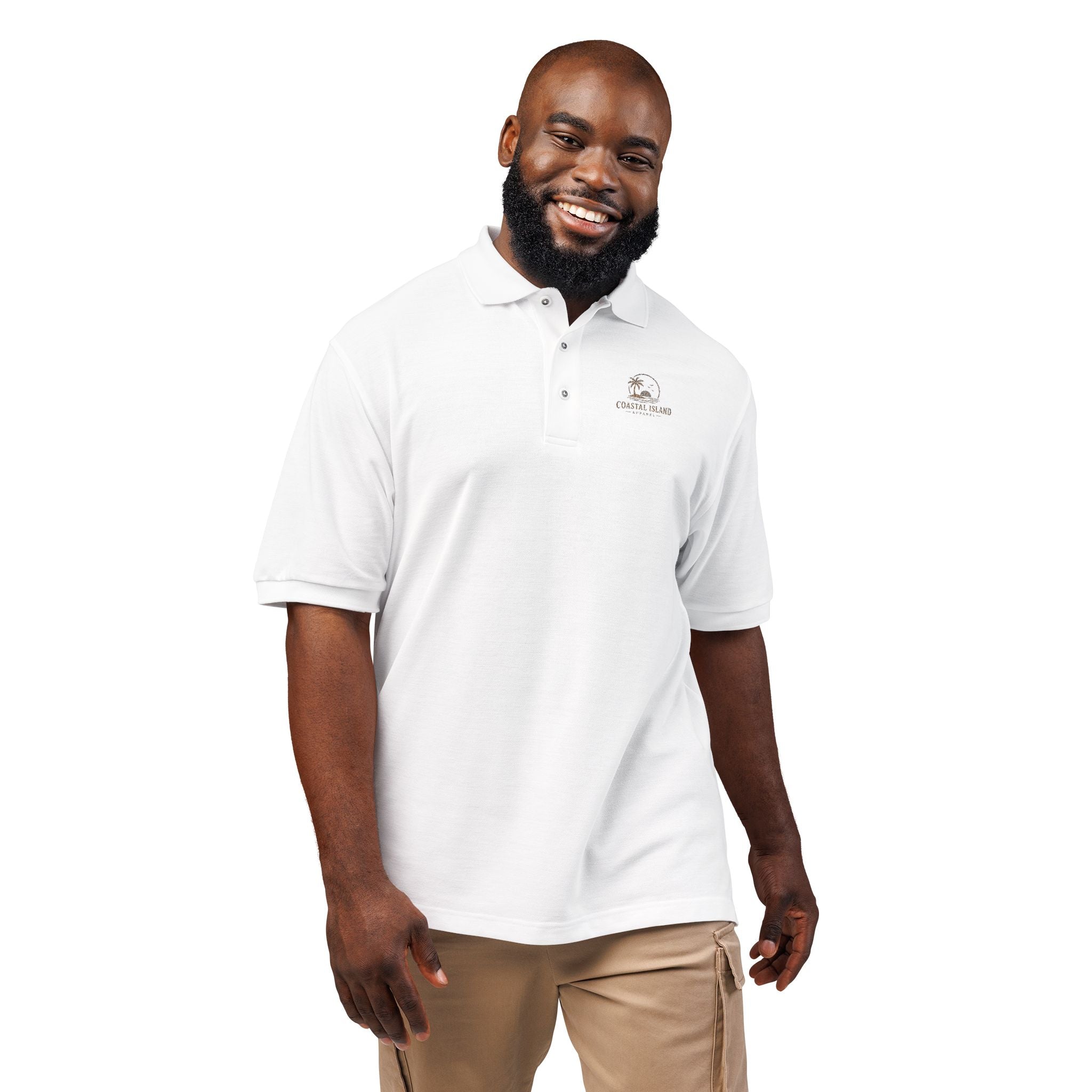 Embroidered Floral Polo Shirt — Subtle Chest Bloom Logo