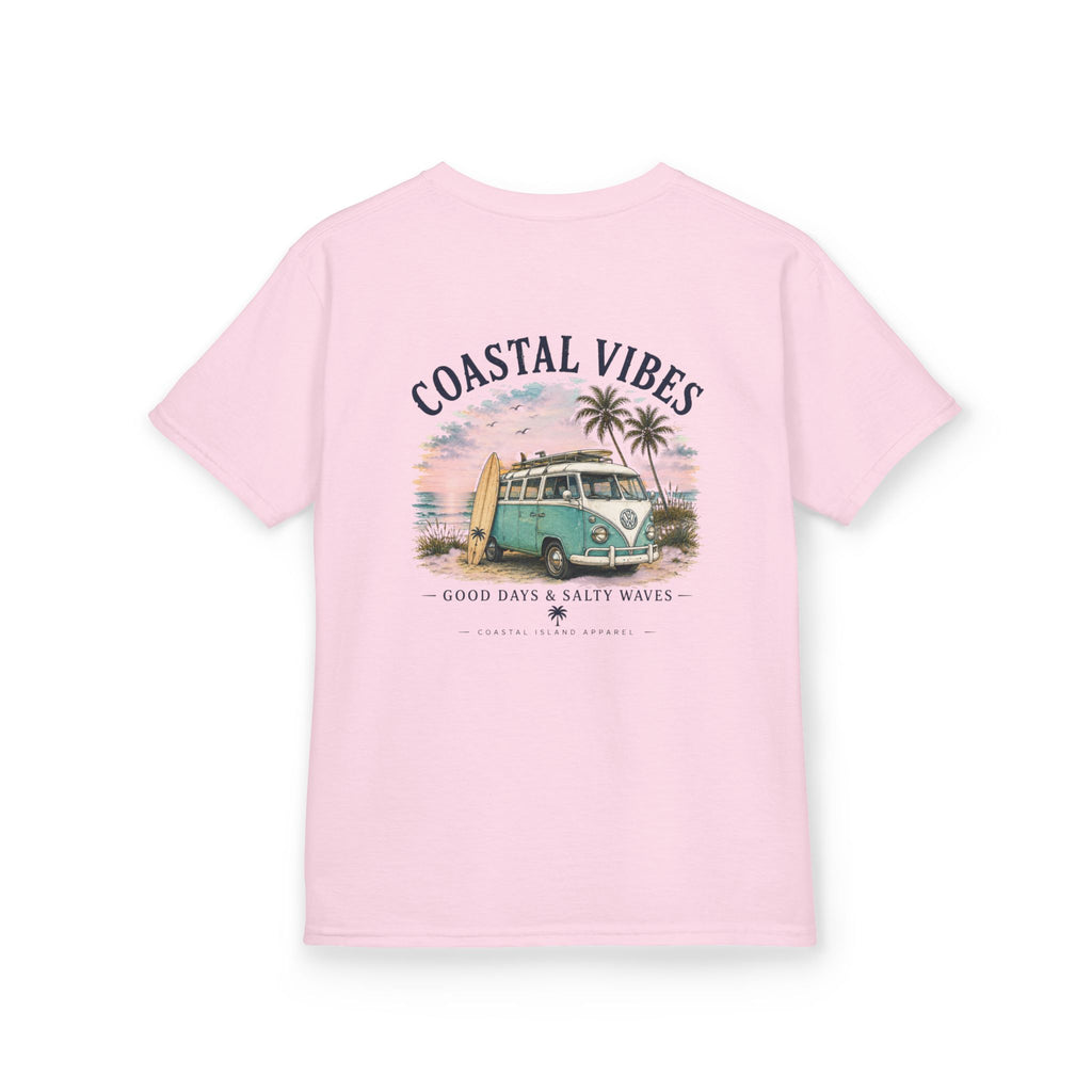 Kids T-Shirt — "Coastal Vibes" Retro Surf Van Tee