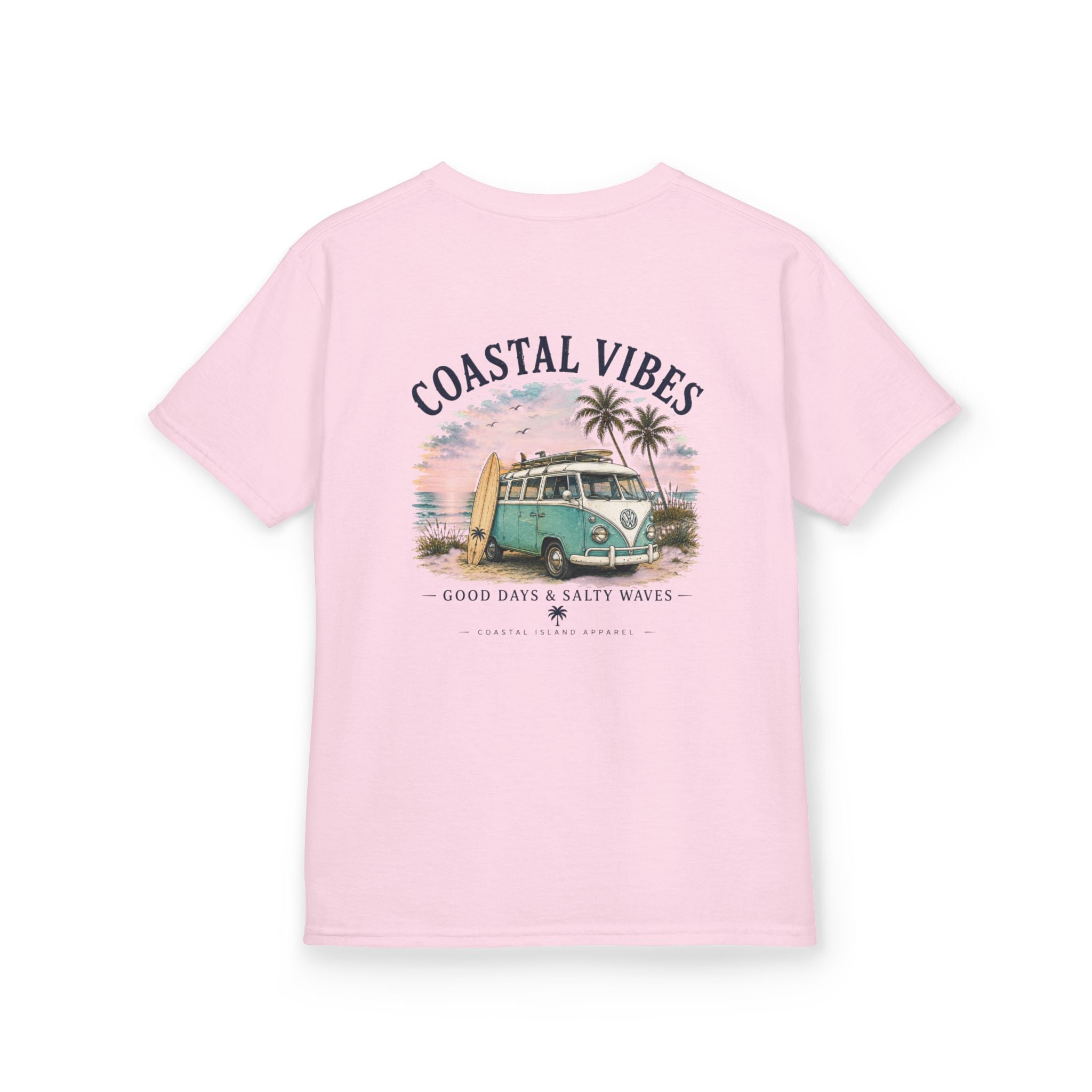 Kids T-Shirt — "Coastal Vibes" Retro Surf Van Tee