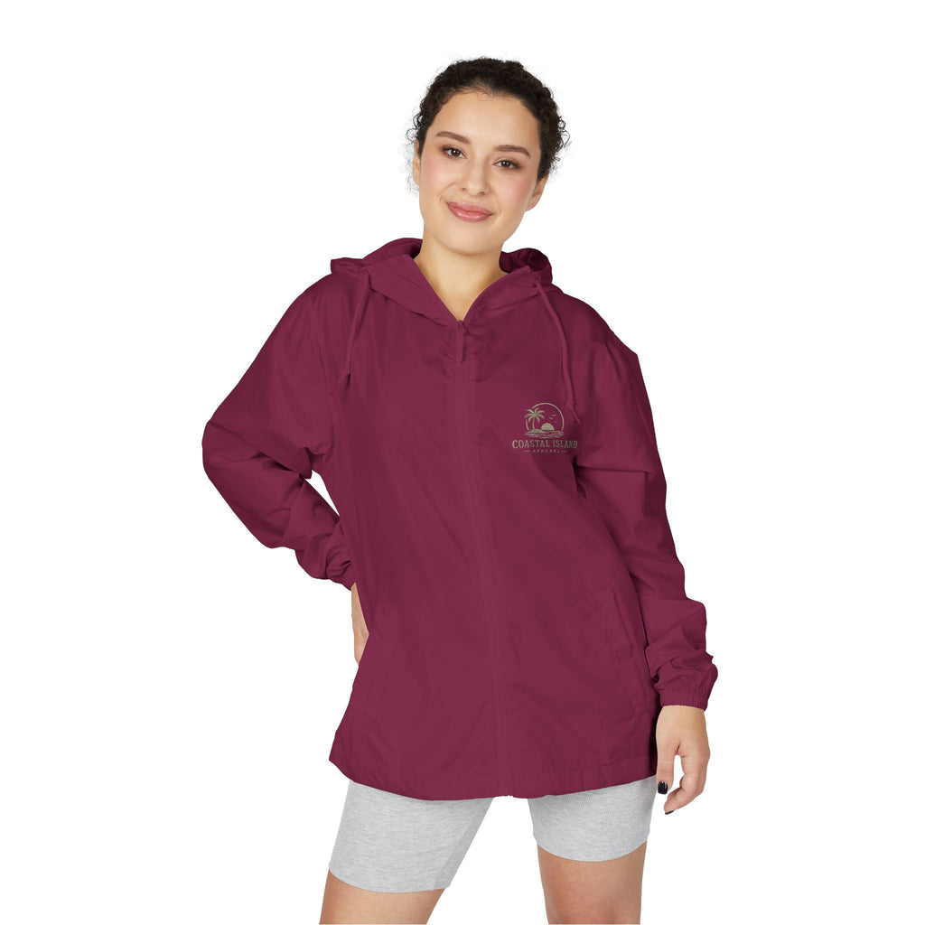 Windbreaker Jacket — "Catch the Wave" Palm Logo Lightweight Hooded Windbreaker