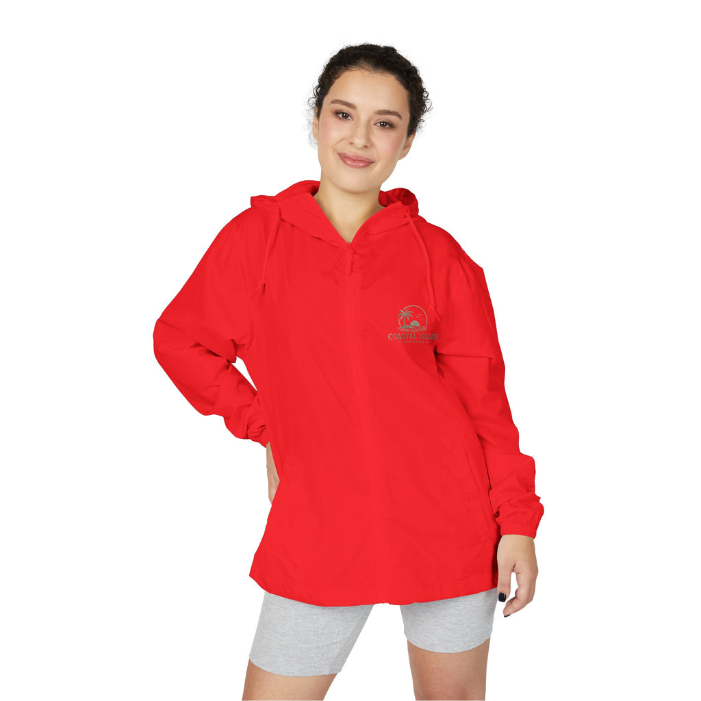 Windbreaker Jacket — "Catch the Wave" Palm Logo Lightweight Hooded Windbreaker