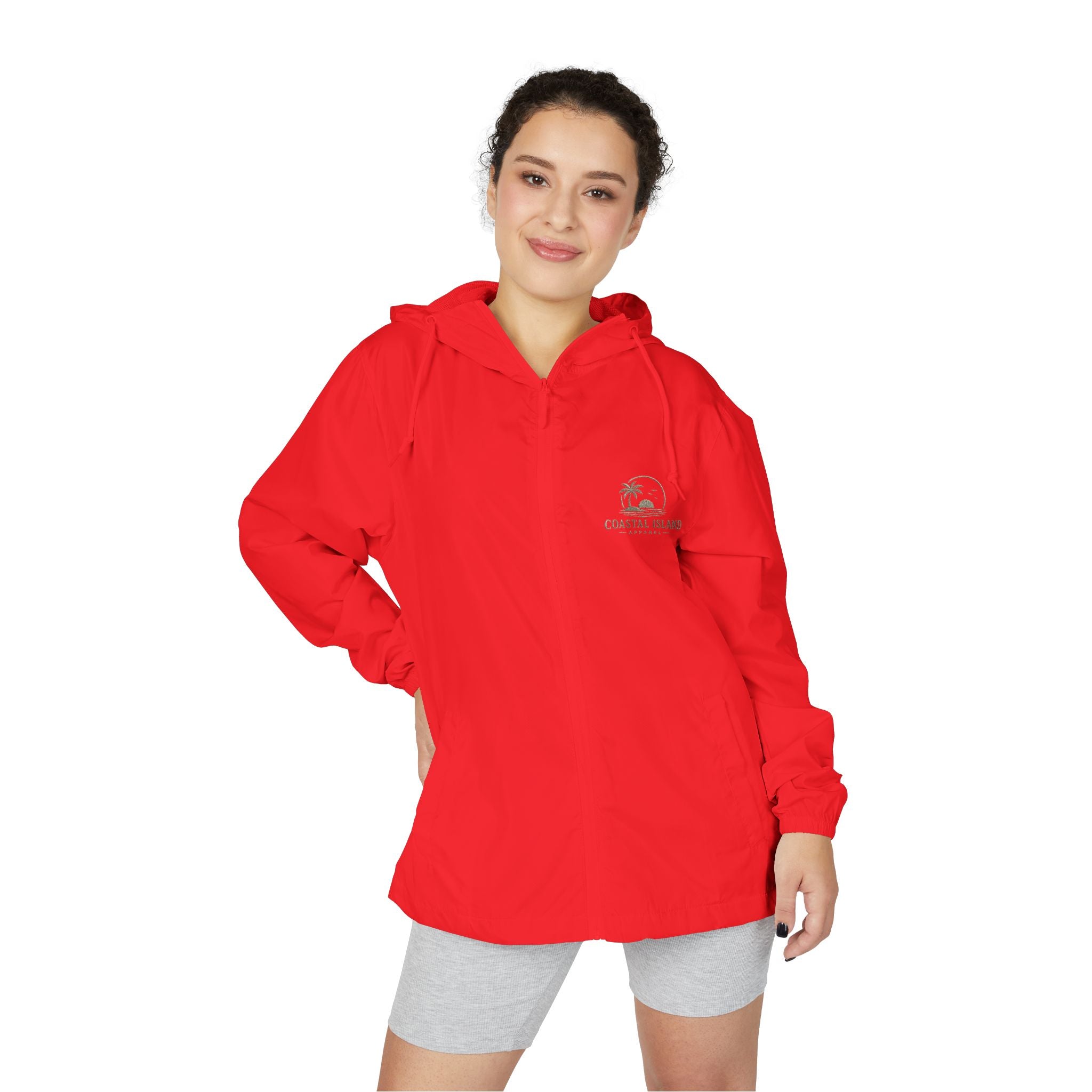 Windbreaker Jacket — "Catch the Wave" Palm Logo Lightweight Hooded Windbreaker