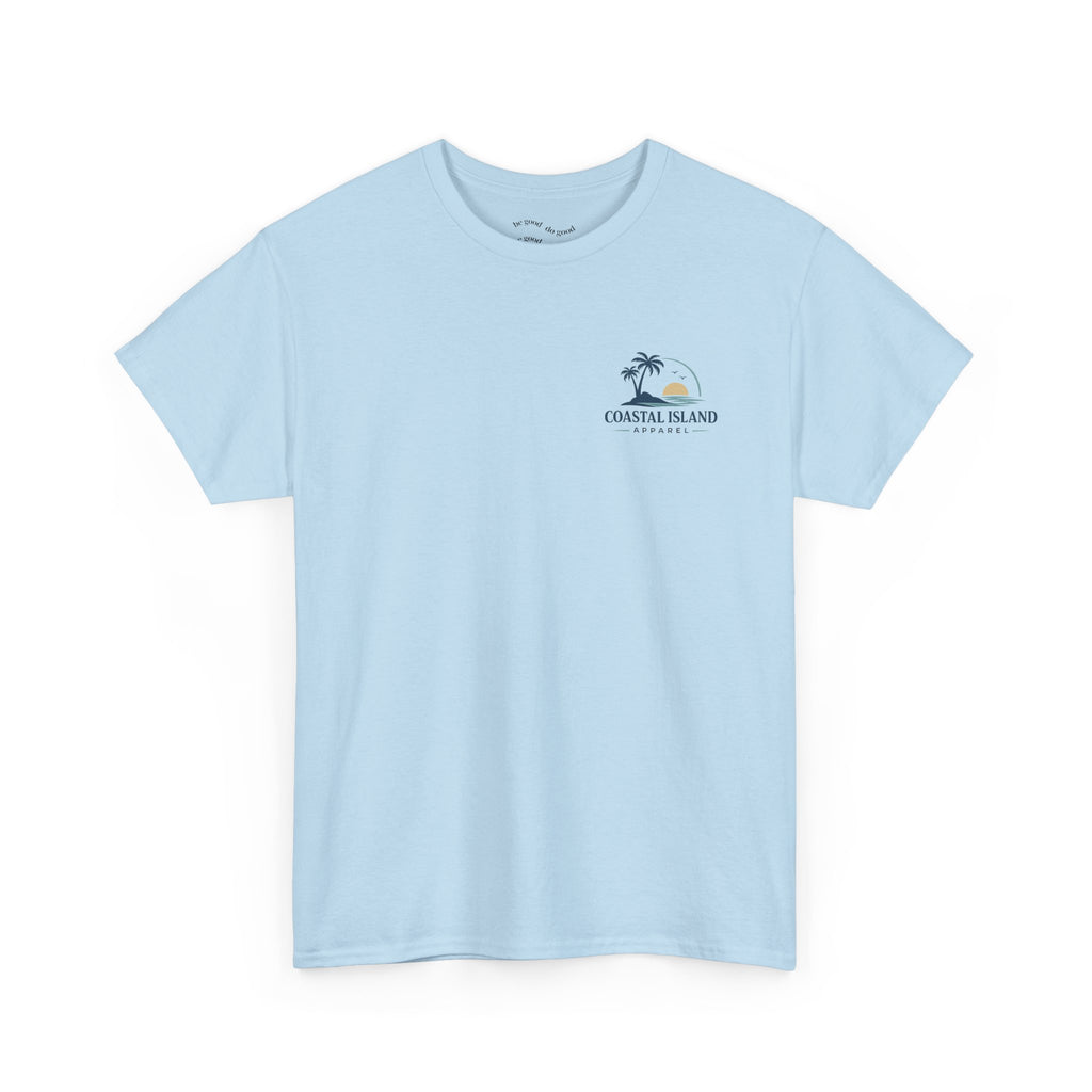 Coastal Island Sunset Beach T-Shirt | Palm Tree Ocean Graphic Tee