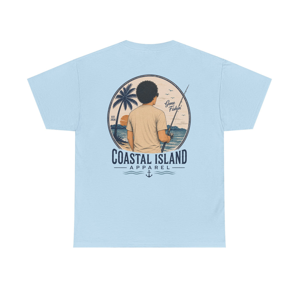 Unisex Heavy Cotton Tee- Guy Fishing