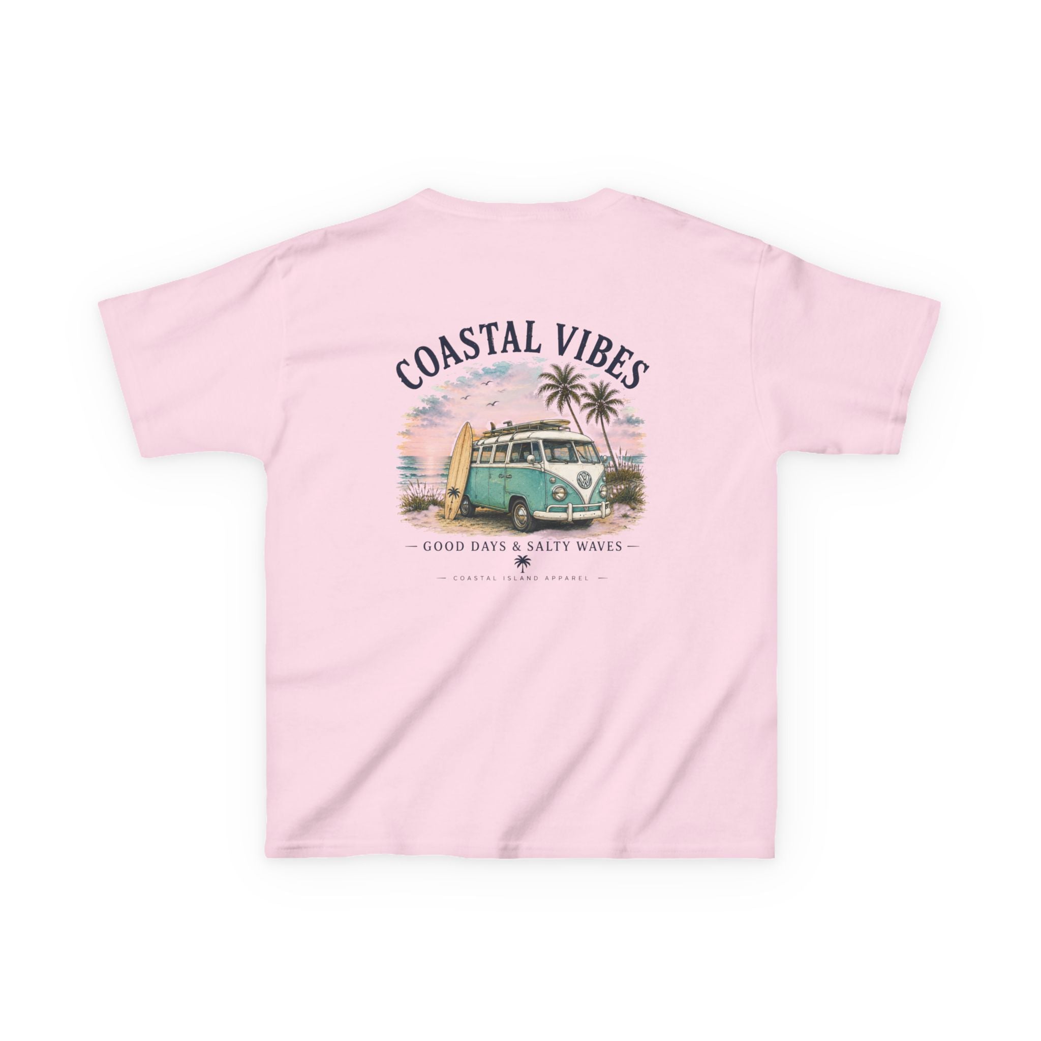 Kids T-Shirt — "Coastal Vibes" Retro Surf Van Tee