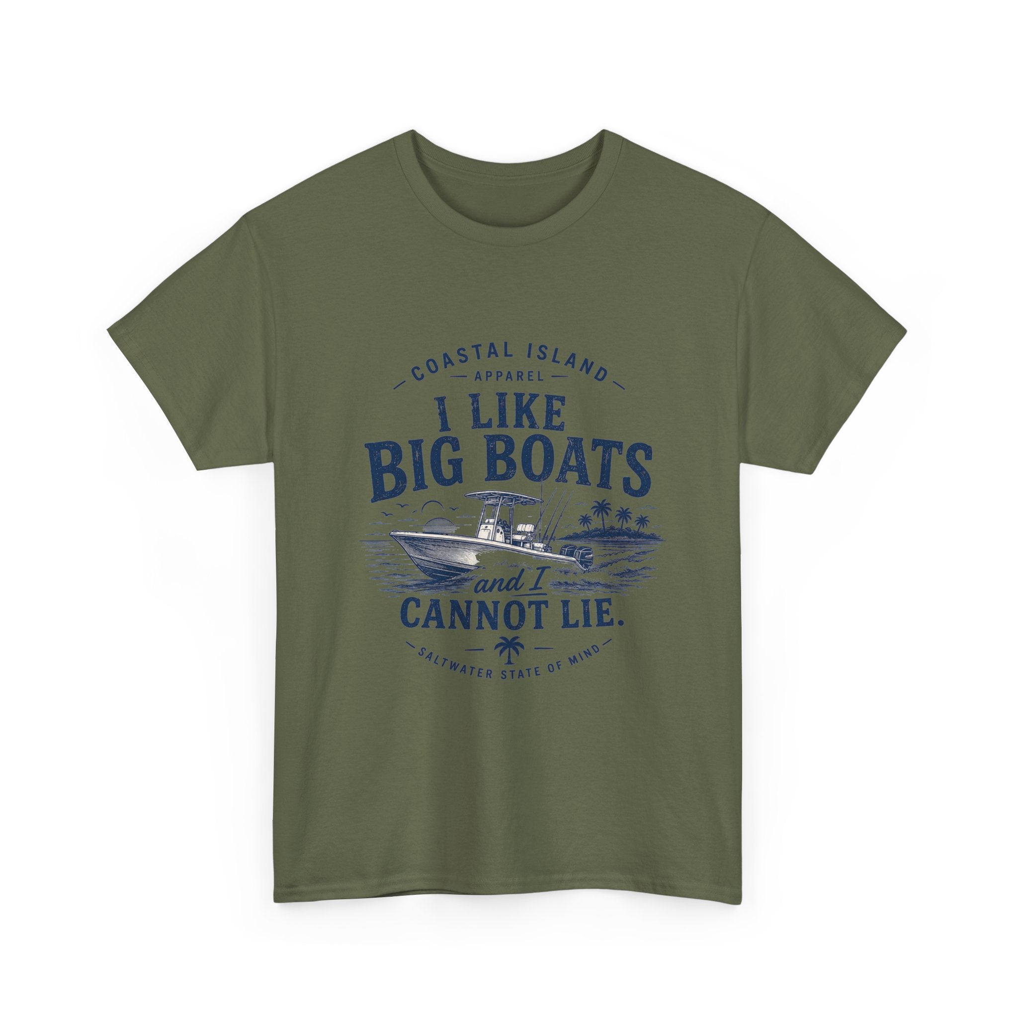 Boat T‑Shirt — "I Like Big Boats and I Cannot Lie" Coastal Fishing Tee
