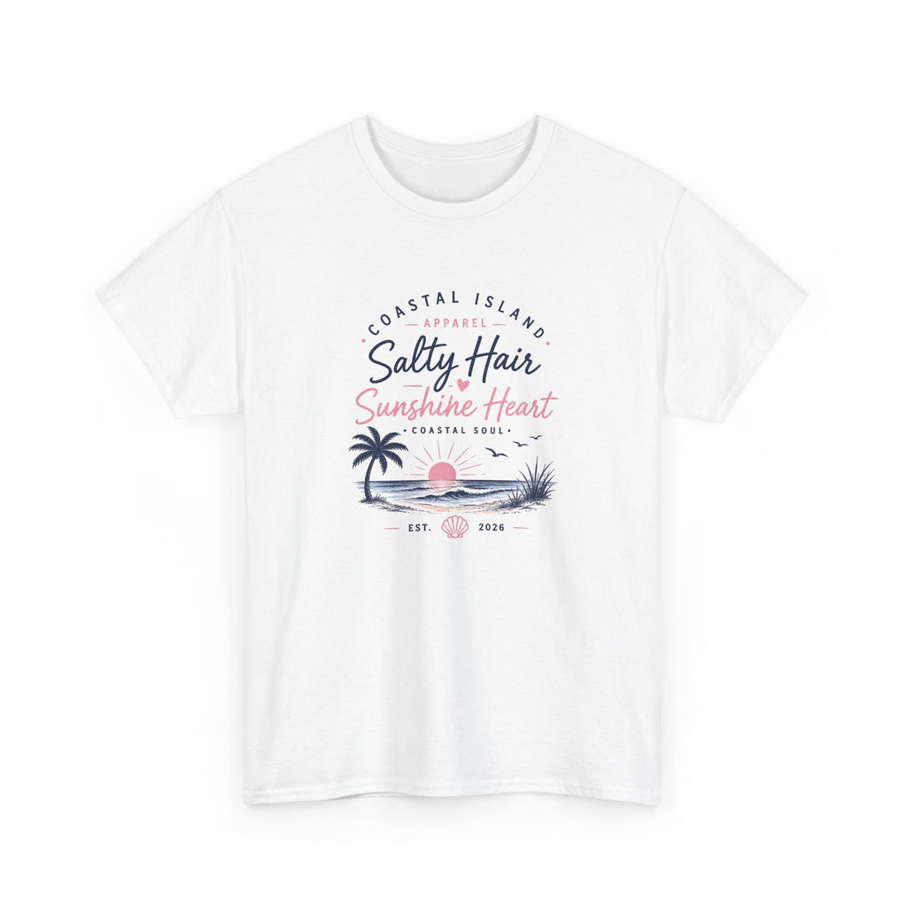 Coastal 'Salty Hair, Sunshine Heart' Women's Beach T‑Shirt