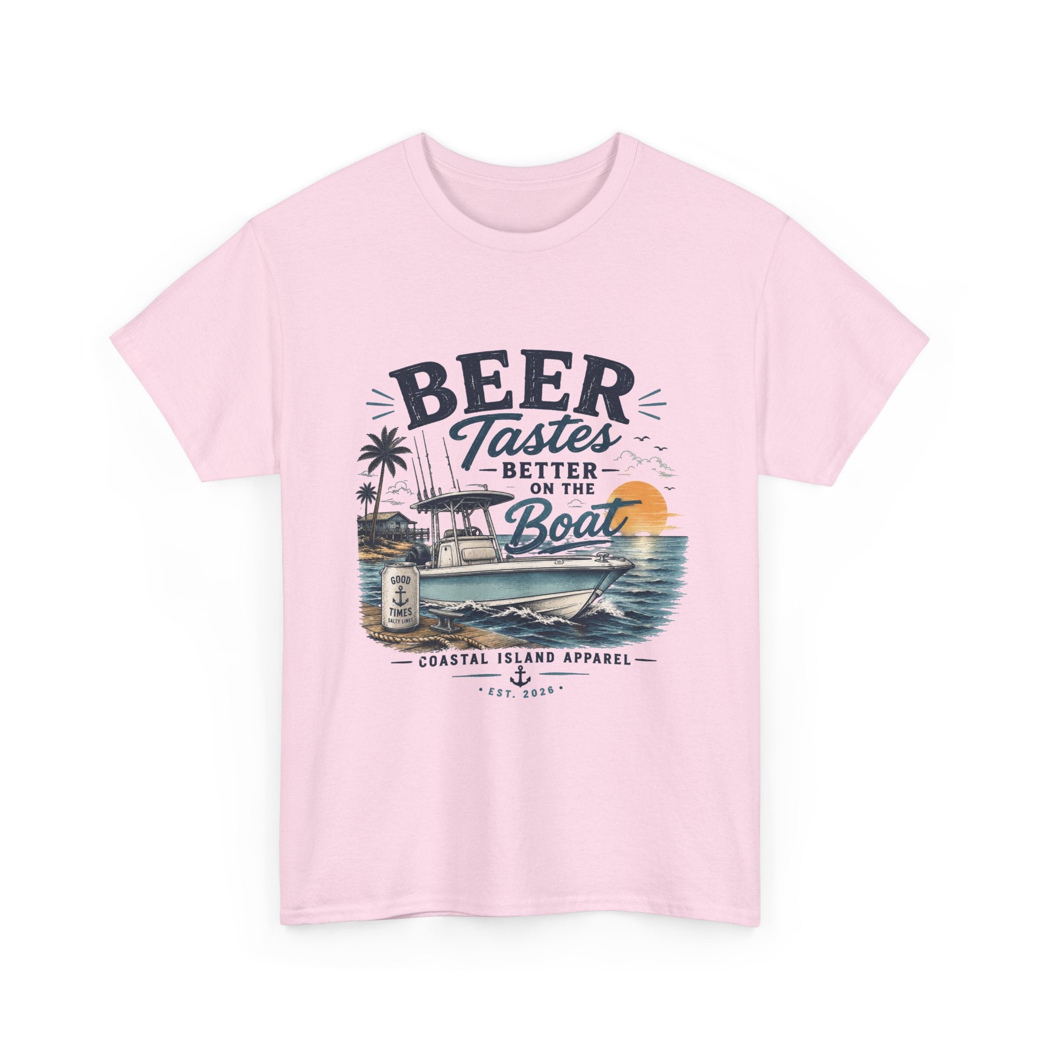 Beer Tastes Better on the Boat T-Shirt — Coastal Fishing Boating Tee