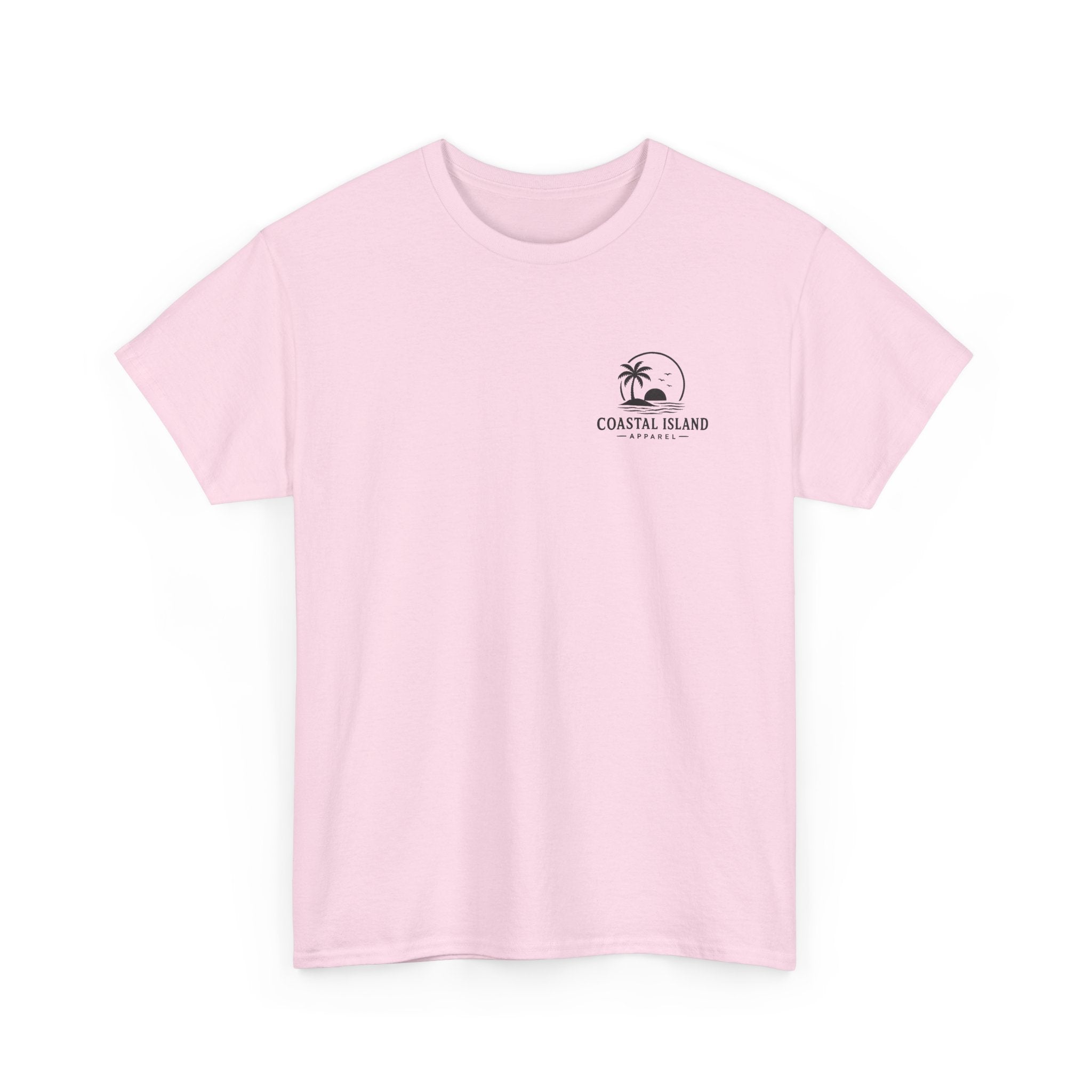 Coastal Island Sunset Tee — Beach Palm Tree Graphic T-Shirt