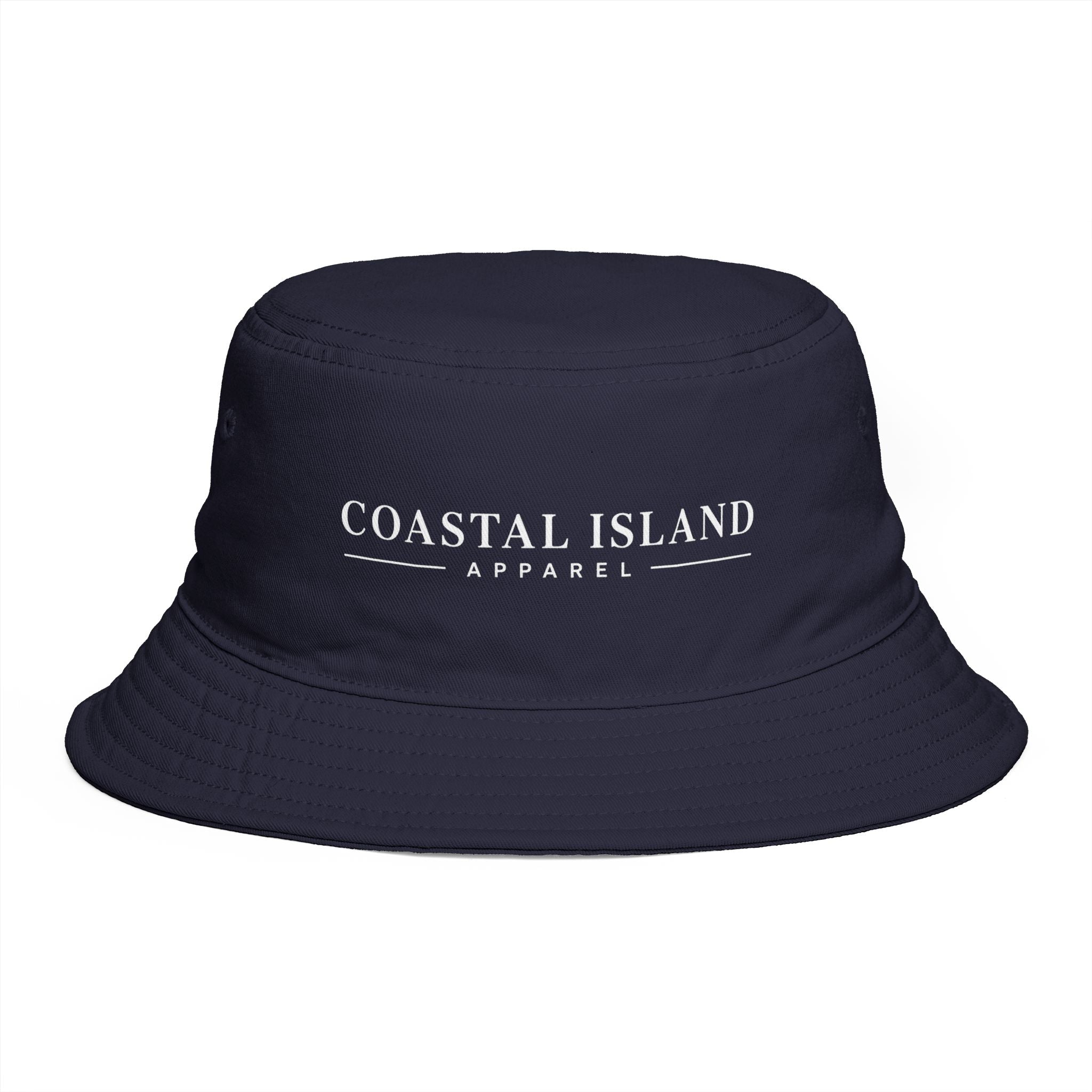 Coastal Island Apparel Bucket Hat - Brown Embroidered Beach Sun Hat