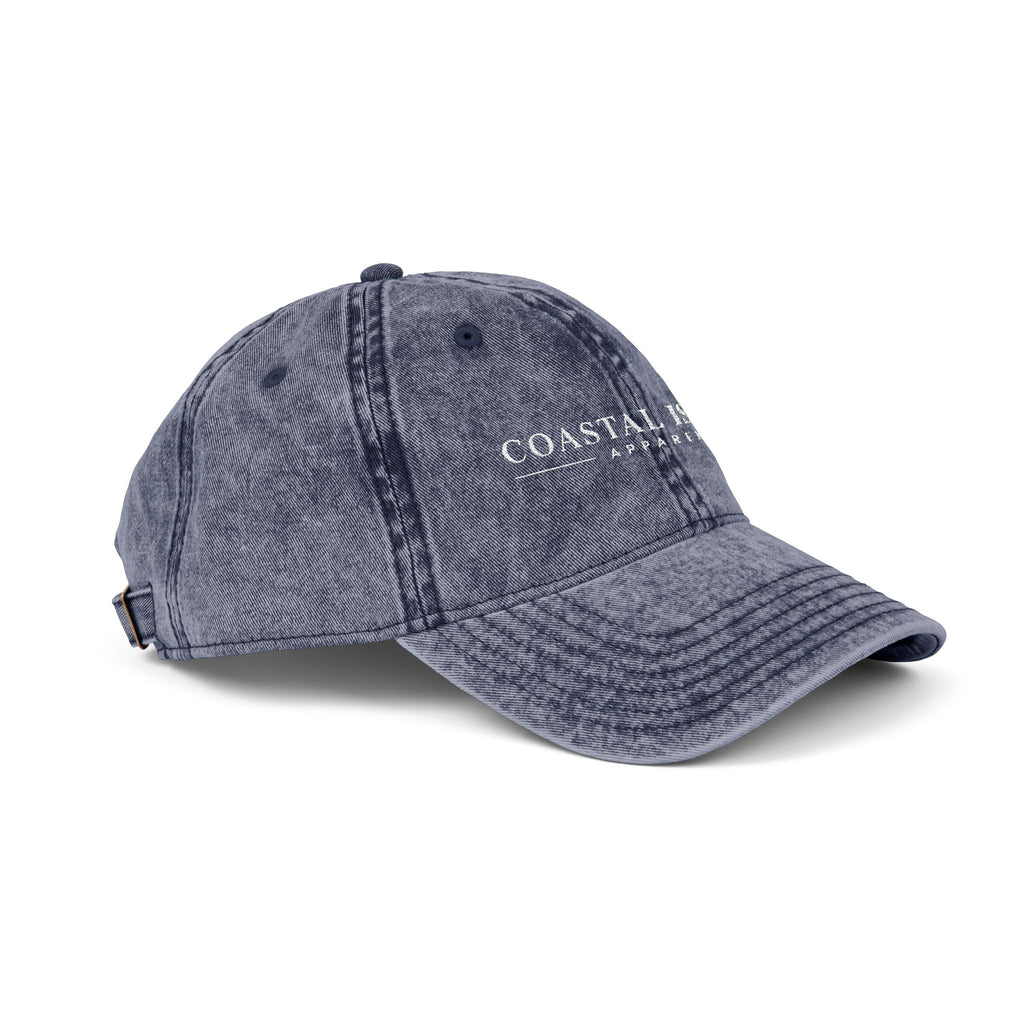 Vintage Embroidered Cap — "Coastal Island" Washed Dad Hat
