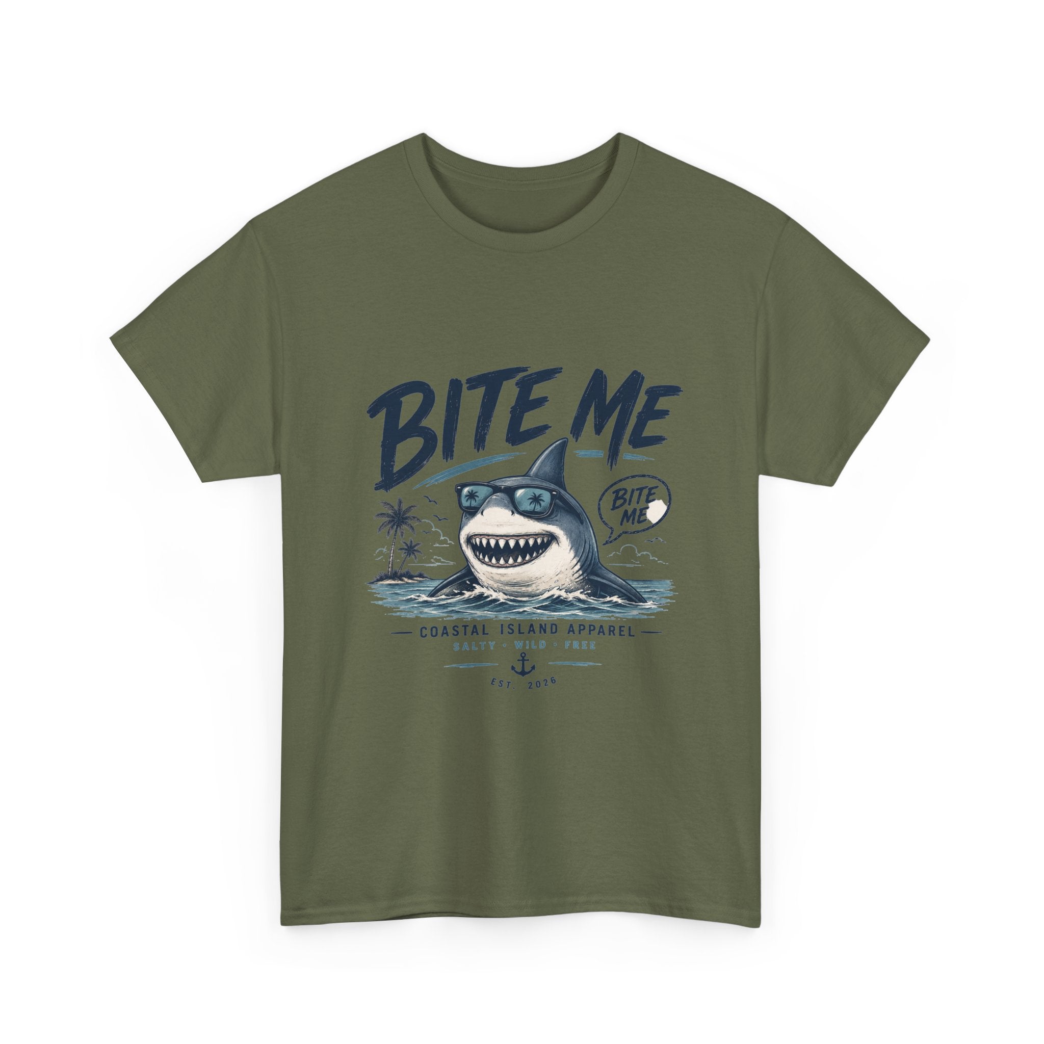 Bite Me Shark Tee — Coastal Island Graphic T-Shirt